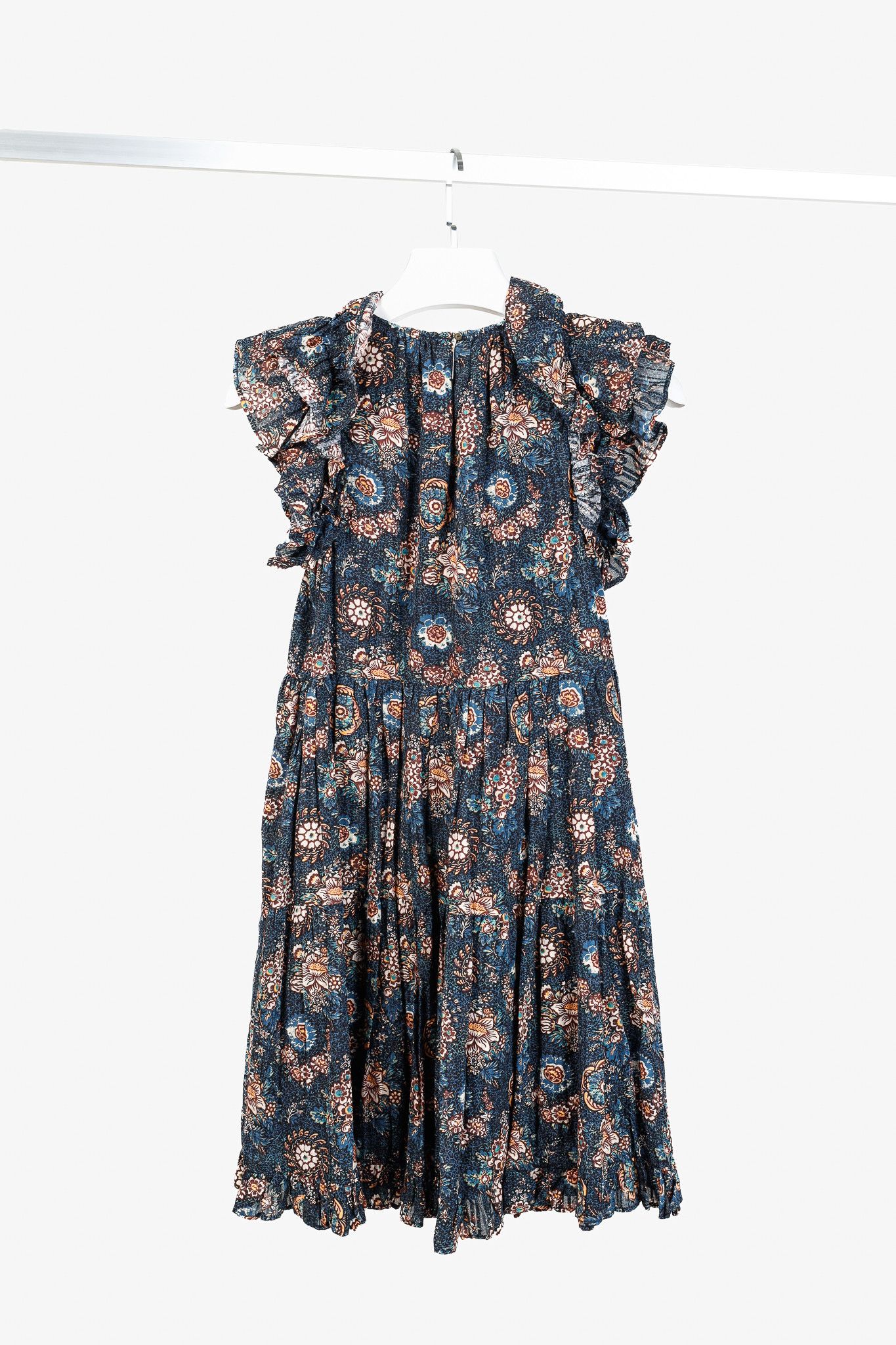 Ulla Johnson Ulla Johnson Adele Twilight Floral Print Cotton Ruffle Dress Size XXS / US 00 / IT 34 - 2 Thumbnail