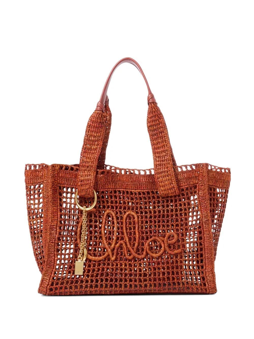Chloe SUMMER BANANA EAST-WEST TOTE BAG IN RAFFIA Size ONE SIZE - 1 Thumbnail