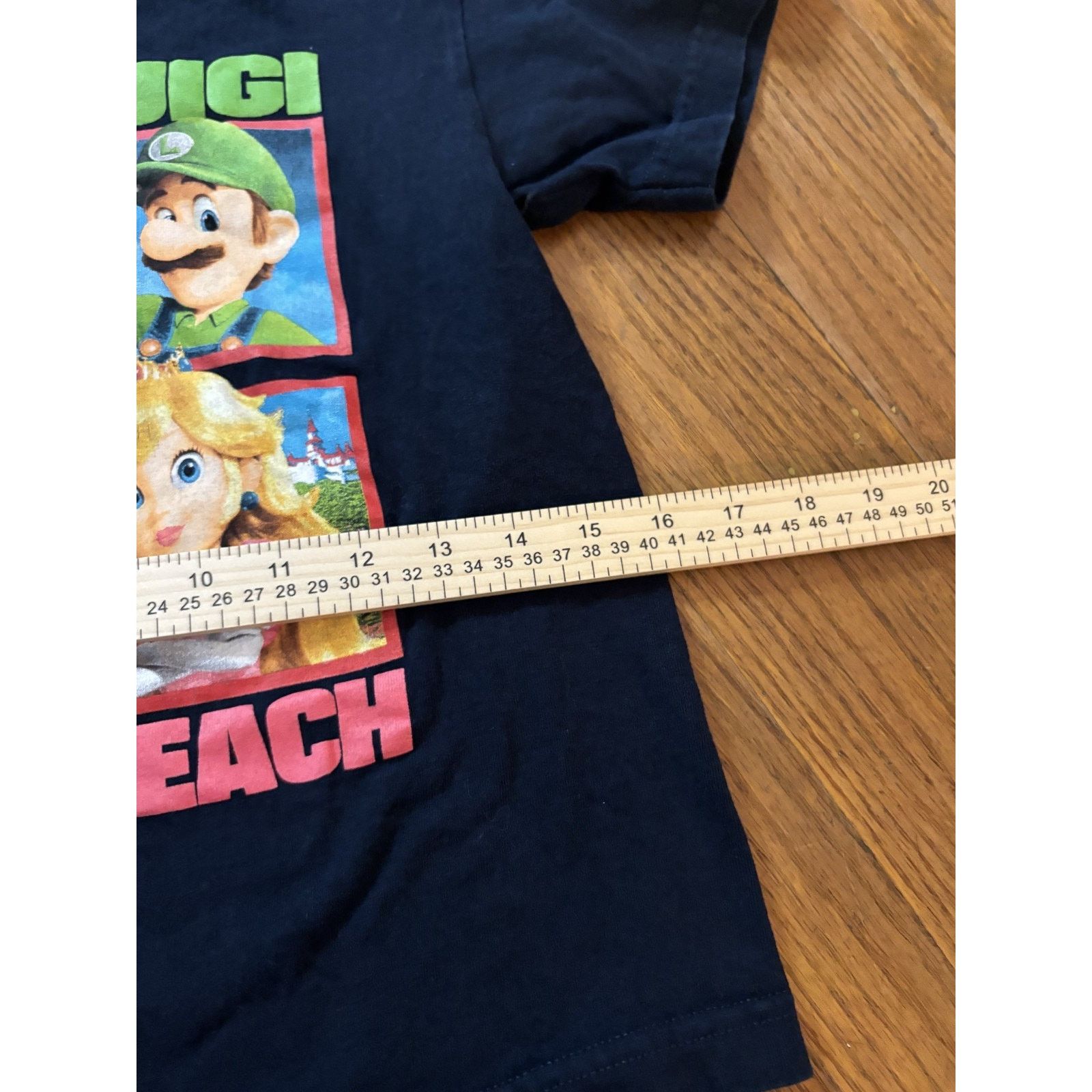 Nintendo Mario Bros Mario Luigi Toad Peach Kids Black Tee Shirt SM Size US S / EU 44-46 / 1 - 6 Thumbnail