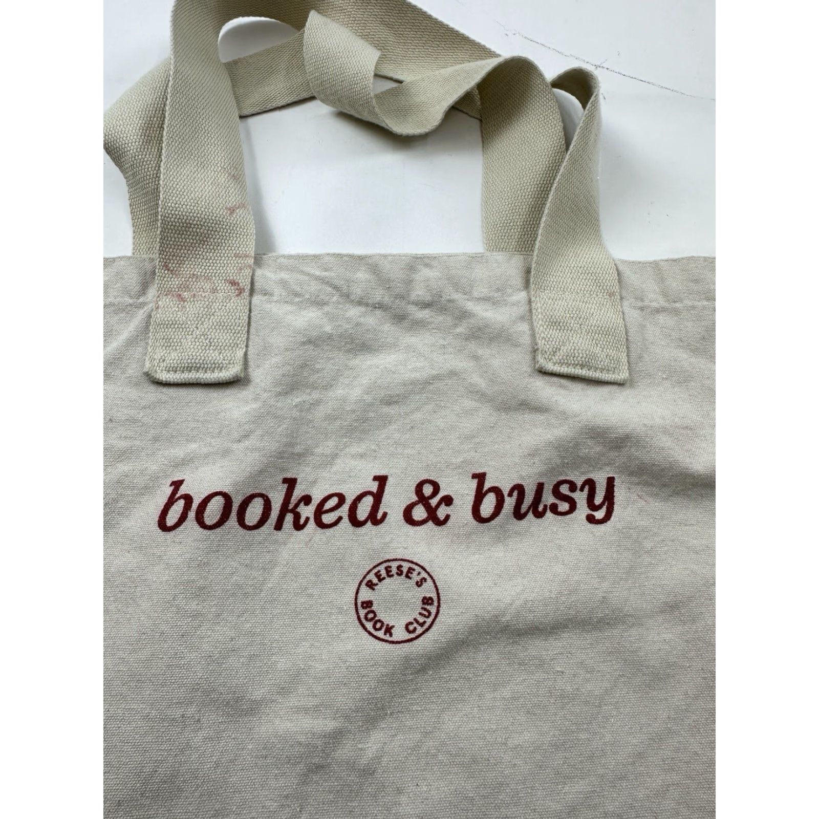 Vintage VINTAGE Reece’s Book Club Tote Bag Beige Canvas Cotton Tote Unisex Adults Adult One Size Beige Love Bags Women/Men Size ONE SIZE - 3 Thumbnail