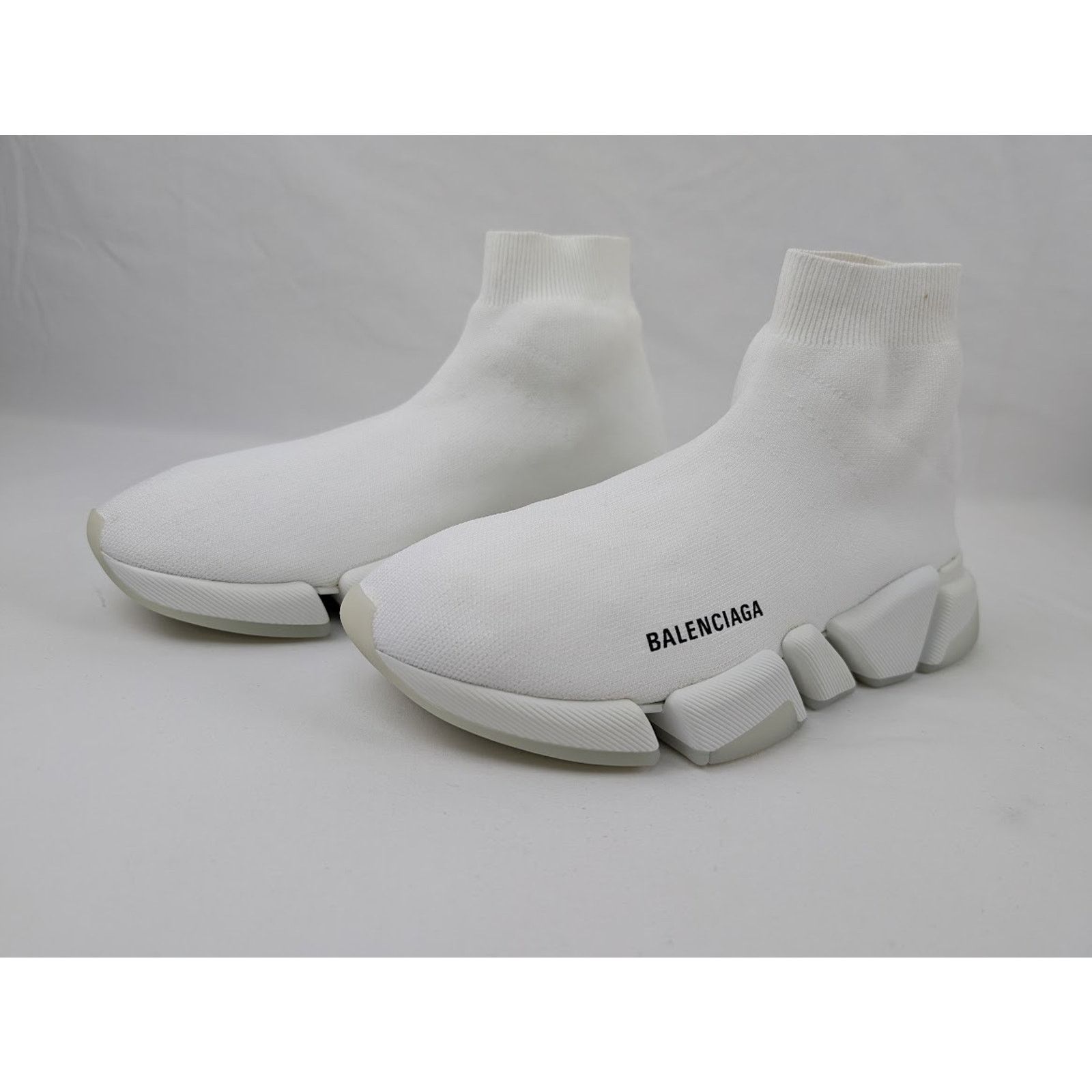 Balenciaga o1rshd1 Speed 2.0 LT Recycled Knit Sneakers in White Size US 12 / EU 45 - 5 Thumbnail