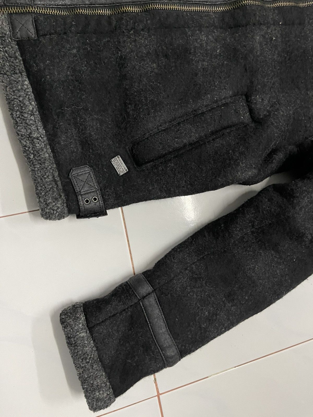Diesel × Diesel Black Gold × Le Grande Bleu (L.G.B.) 2000s DIESEL TYPE N.78 WOOL FAUX FUR STRIPE SHERPA JACKET Size US M / EU 48-50 / 2 - 9 Thumbnail
