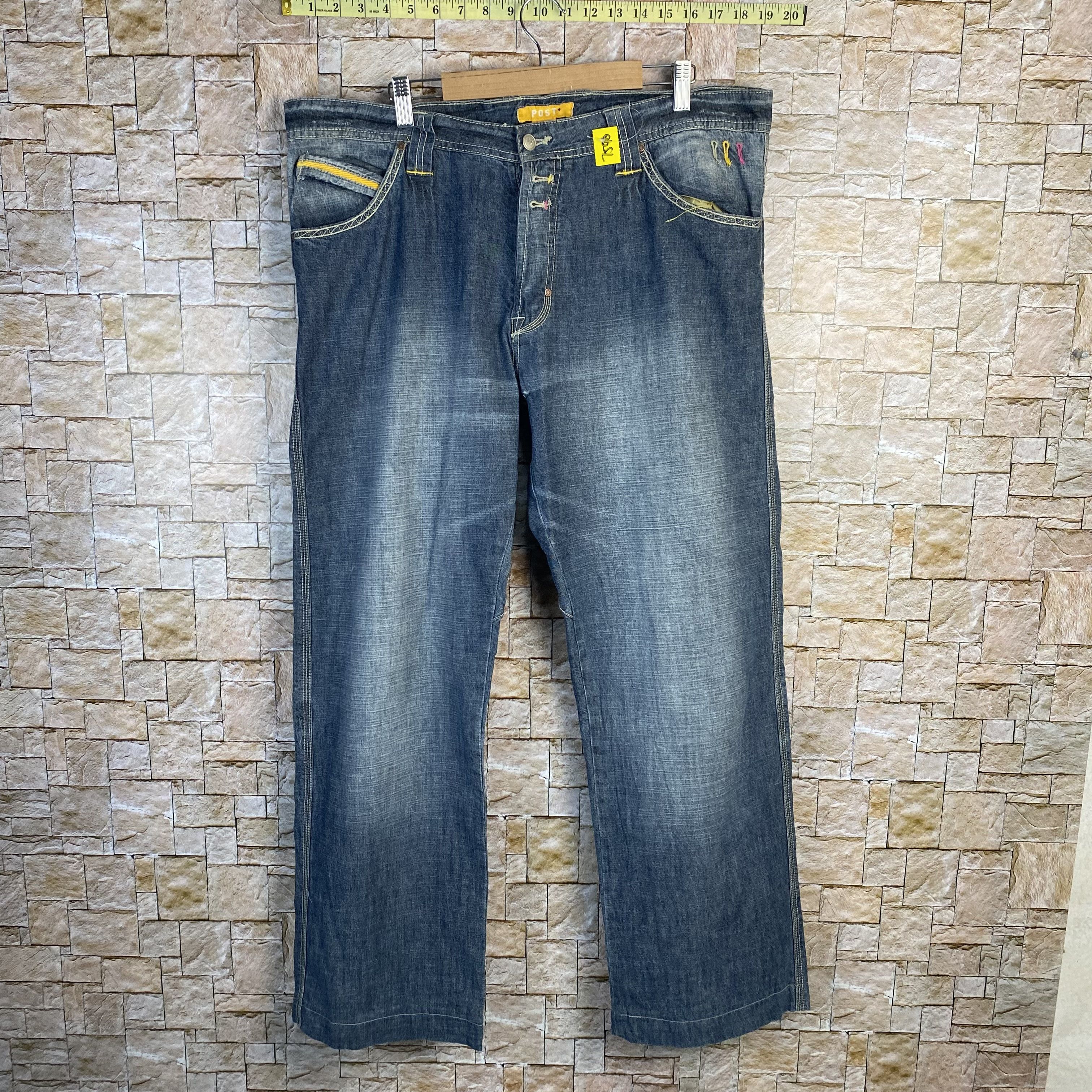 Japanese Brand Post Blue vintage Denim Pants #7590 Size US 36 / EU 52 - 1 Thumbnail