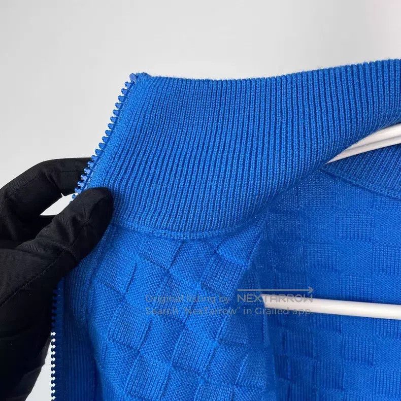 Louis Vuitton Louis Vuitton Sapphire blue checkerboard knit jacket Size US M / EU 48-50 / 2 - 9 Thumbnail