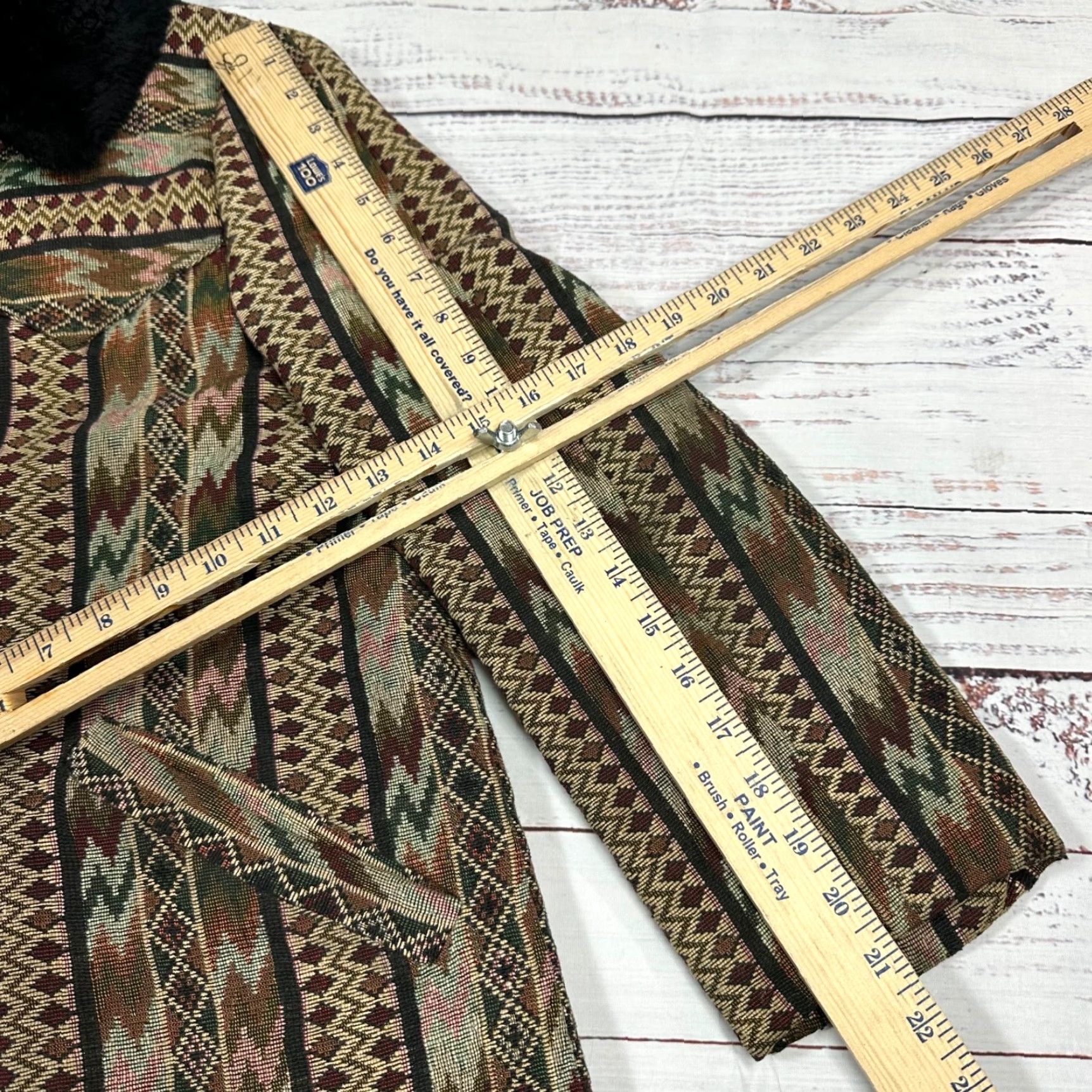 Vintage VINTAGE Tregos Westwear Womens Aztec Print Jacket Sz 12 Brown Faux Fur Collar Jacket Women 12 Brown Aztec Print Size XL / US 12-14 / IT 48-50 - 4 Thumbnail