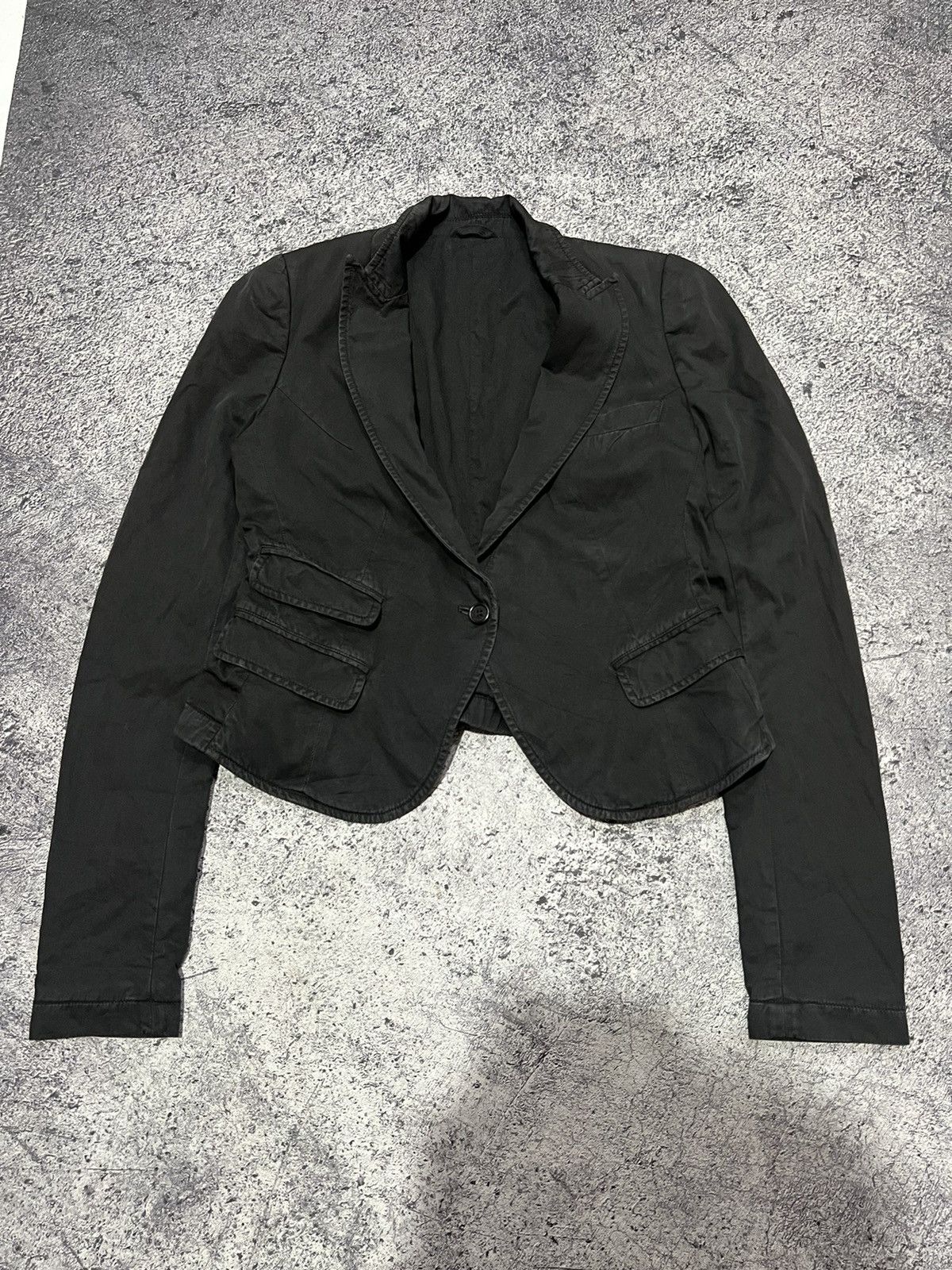 Yohji Yamamoto 2000s Neil Black Barrett Button Cropped Jacket y2k Lgb ...