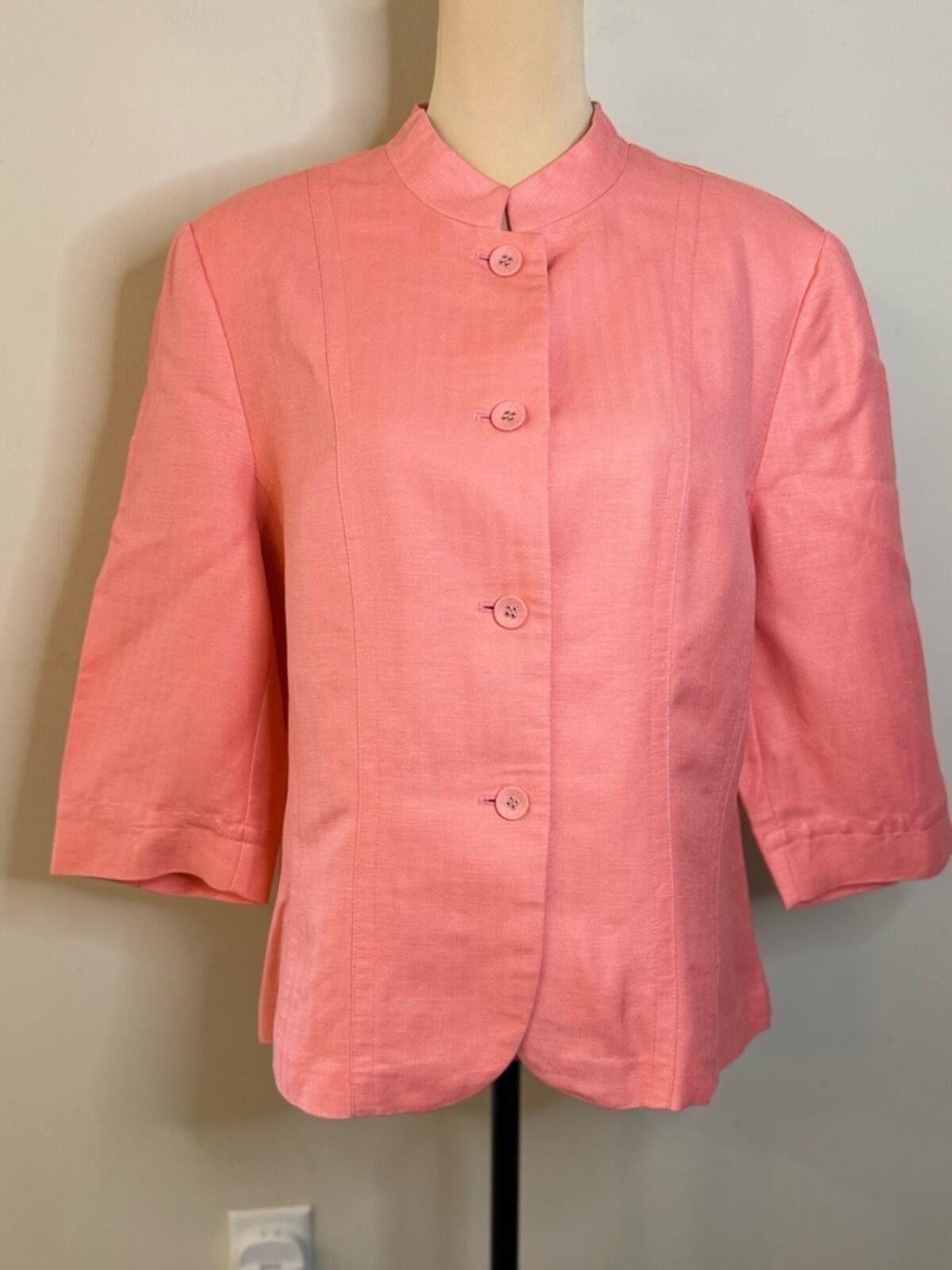 Other Emma James blazer jacket peachy pink lightly textured SZ 16 Size XXL / US 16-18 / IT 52-54 - 1 Thumbnail