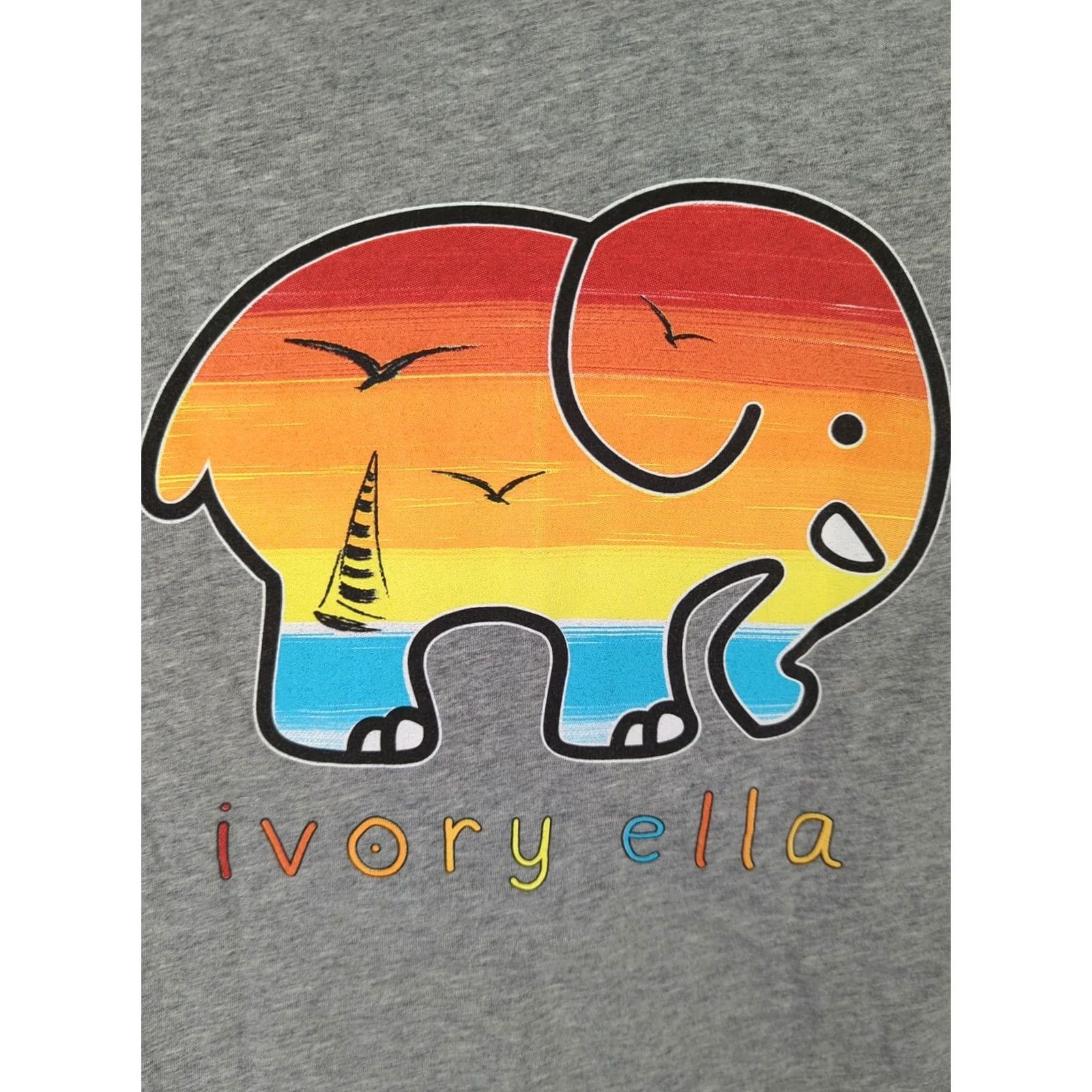 Vintage Ivory Ella Womens T-Shirt Gray Short Sleeve Crew Neck Beach Casual All Seasons 100% Cotton Small S Size S / US 4 / IT 40 - 5 Thumbnail