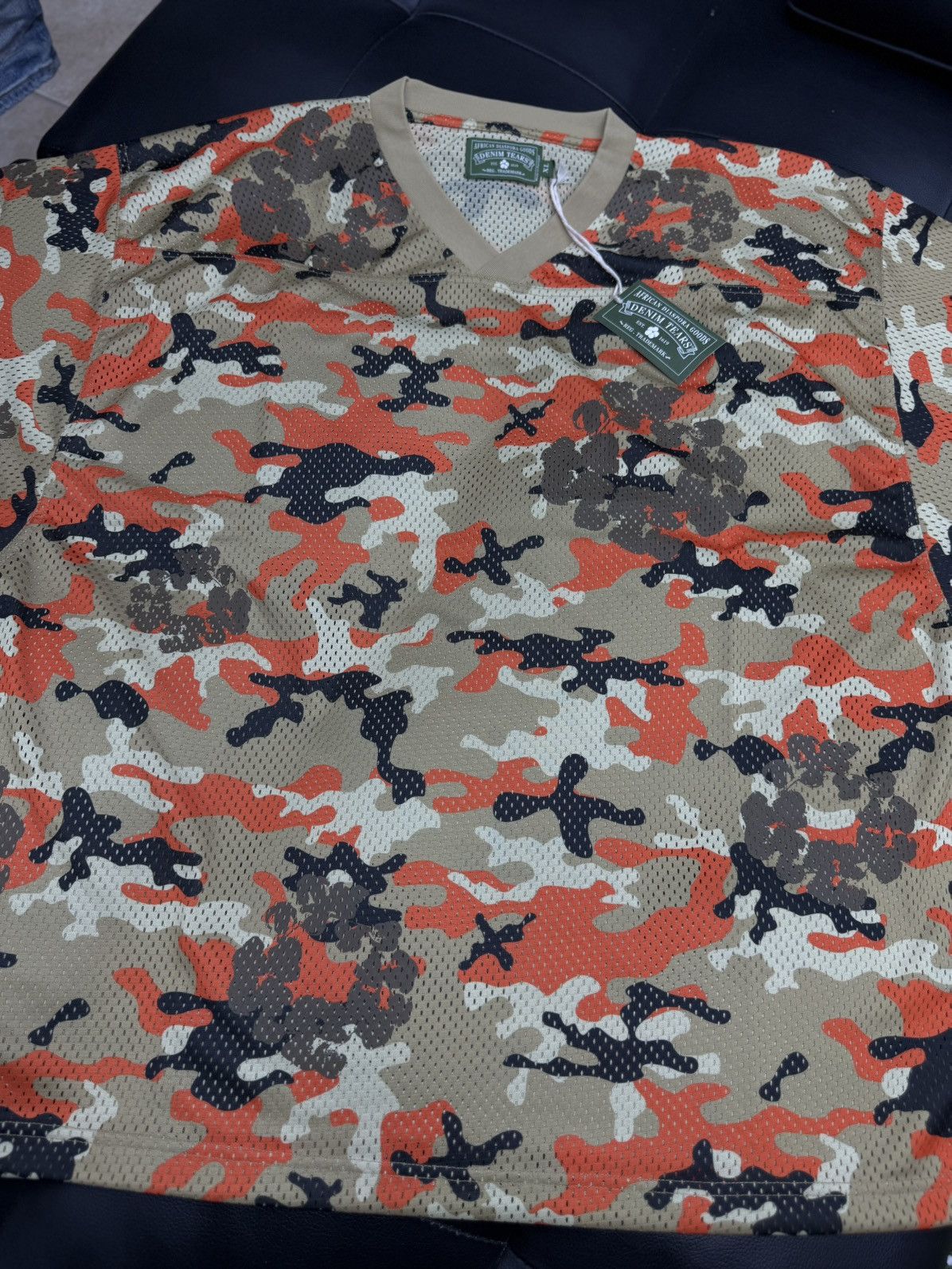 DENIM TEARS Denim Tears Tan Orange Camo Cotton Wreath Jersey (XL) (NEW) Size US XL / EU 56 / 4 - 2 Thumbnail