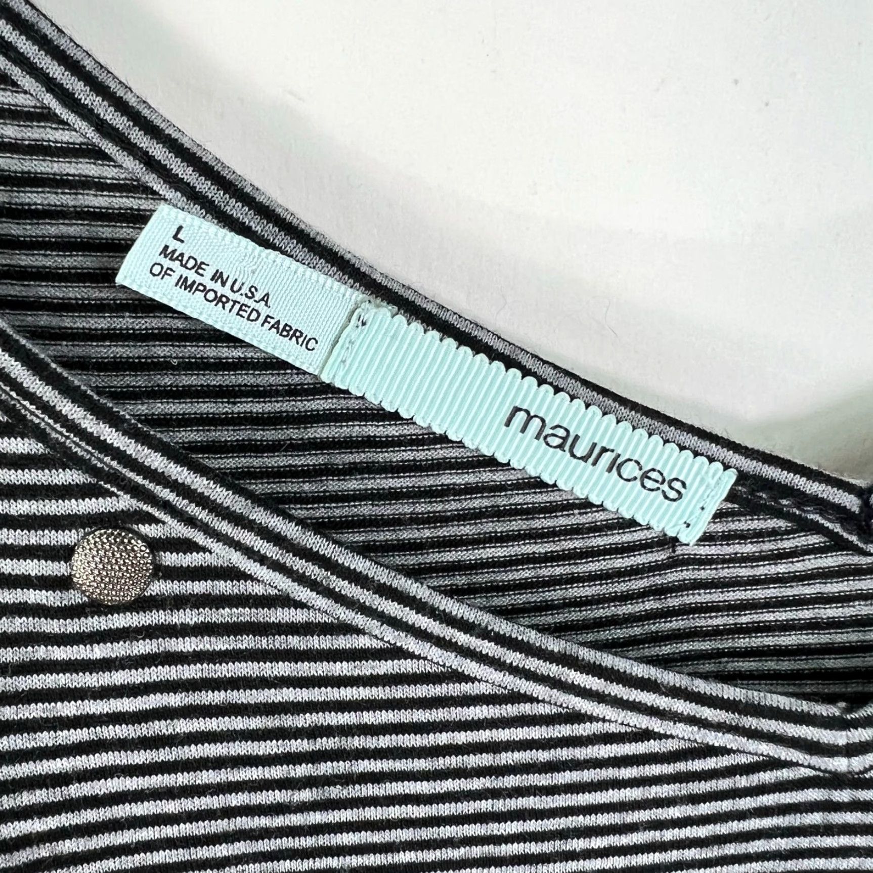 Vintage Maurices Tank Top Striped Studded Womens Size L Gray Size L / US 10 / IT 46 - 4 Thumbnail