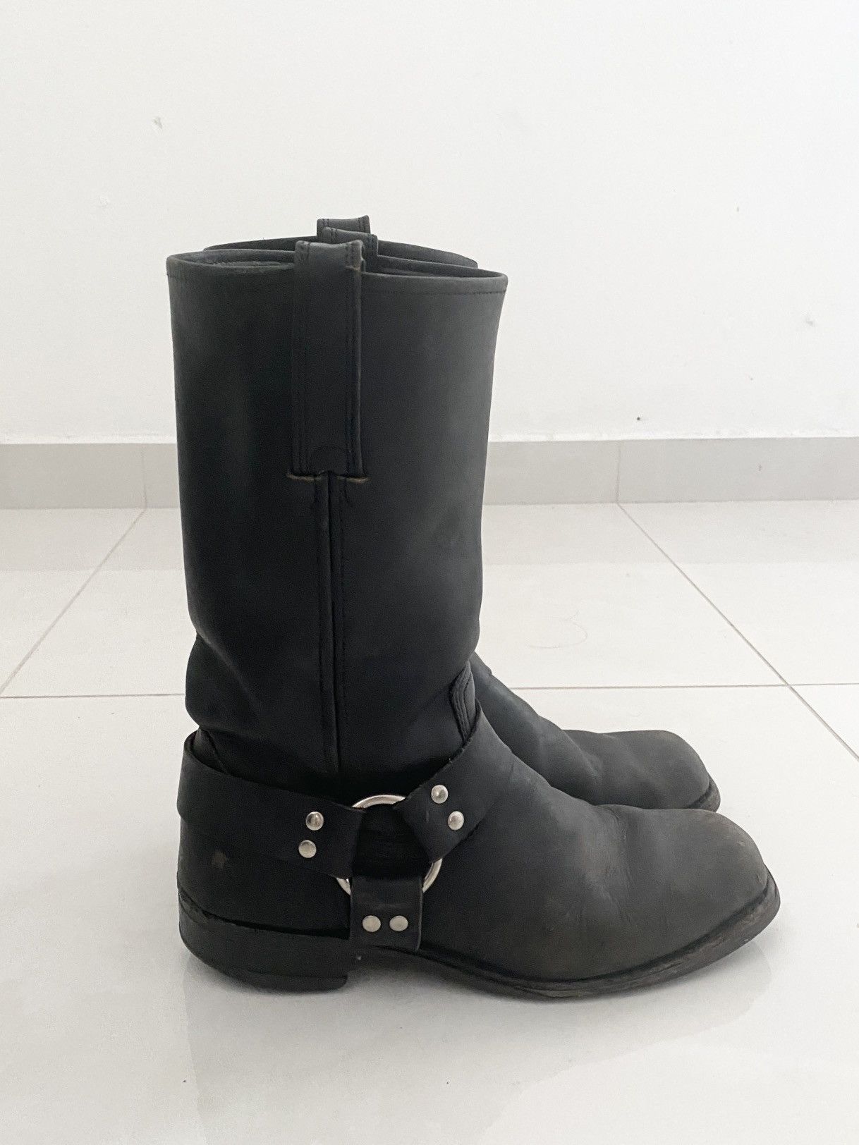 Frye Vintage Frye 700 Made in USA Harness Black Biker Moto Boots Size US 9.5 / EU 42-43 - 2 Thumbnail