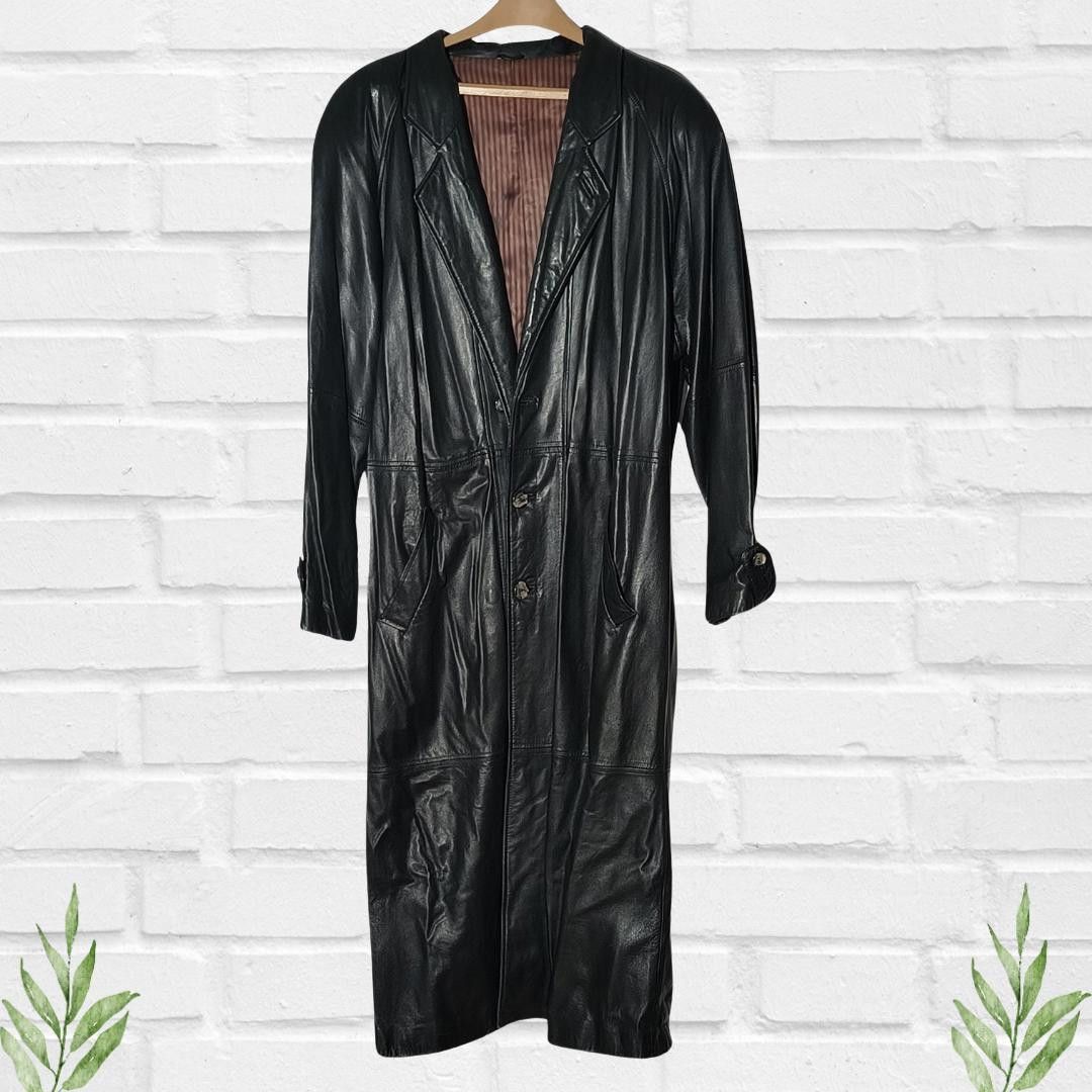 Tannery West Tannery West Women's Vintage Black Leather Overcoat Size L Size L / US 10 / IT 46 - 3 Thumbnail