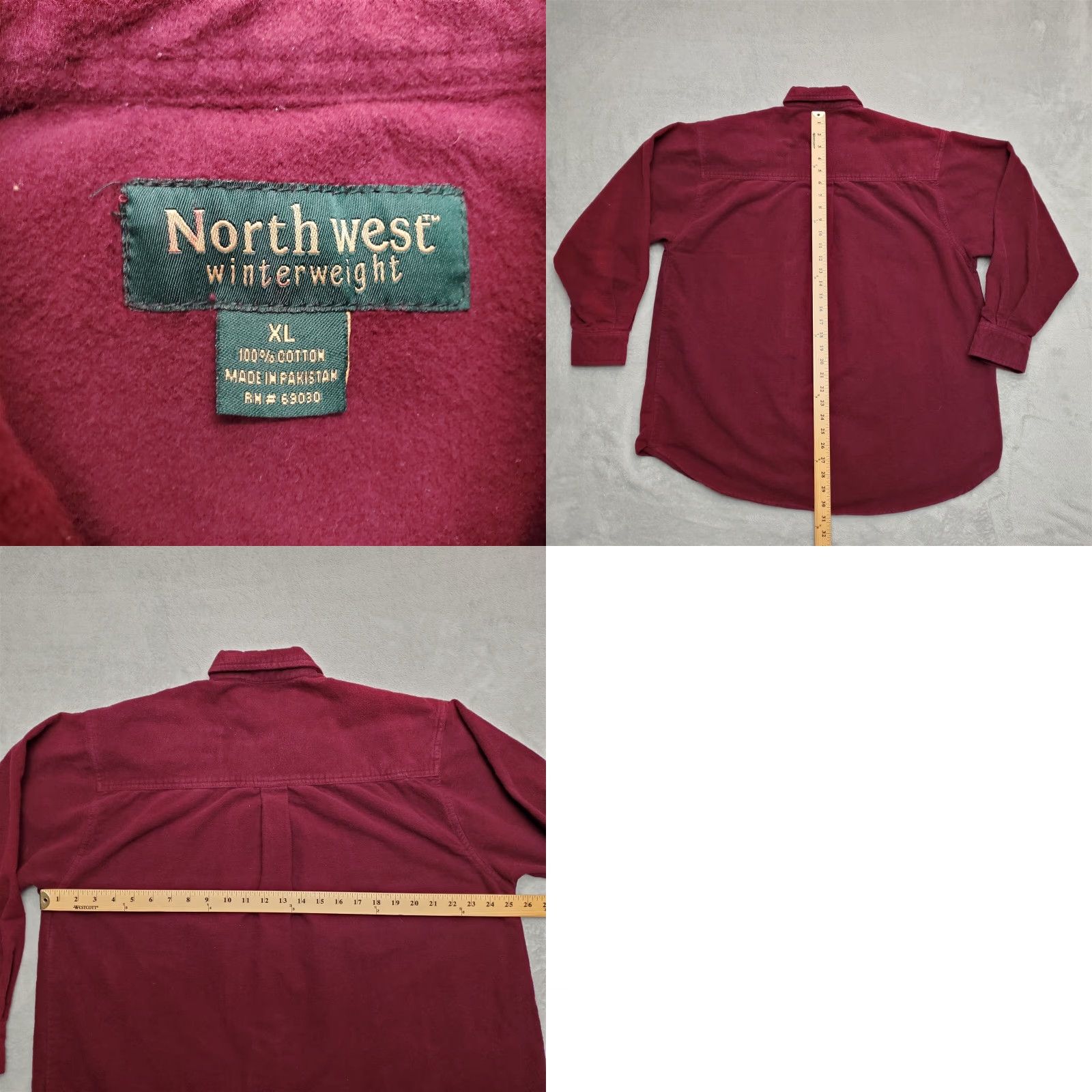 Vintage VINTAGE Northwest Shirt Mens XL Maroon Chamois Winterweight Long Sleeve Flannel Size US XL / EU 56 / 4 - 8 Thumbnail