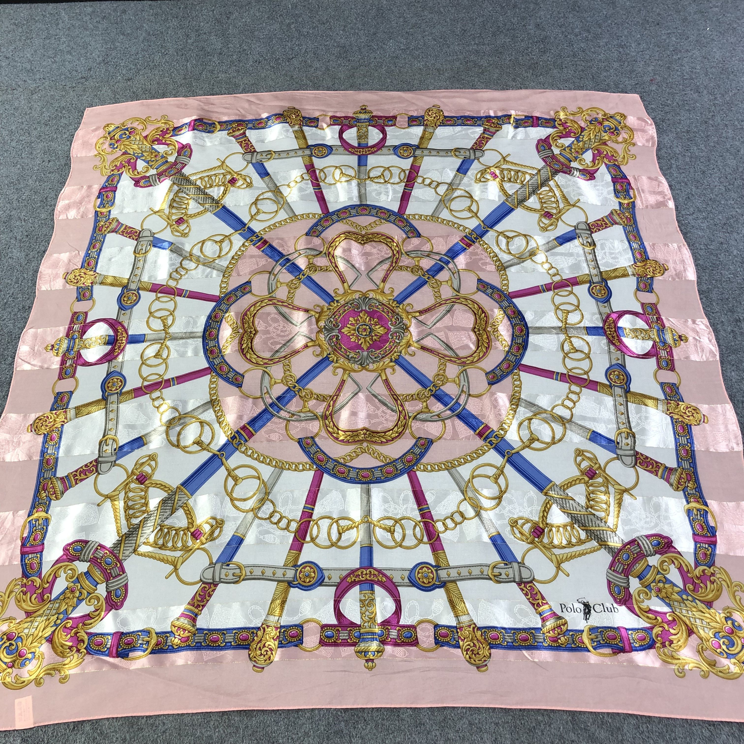 Vintage Polo Club Luxury Silk Scarf M792 Size ONE SIZE - 1 Thumbnail