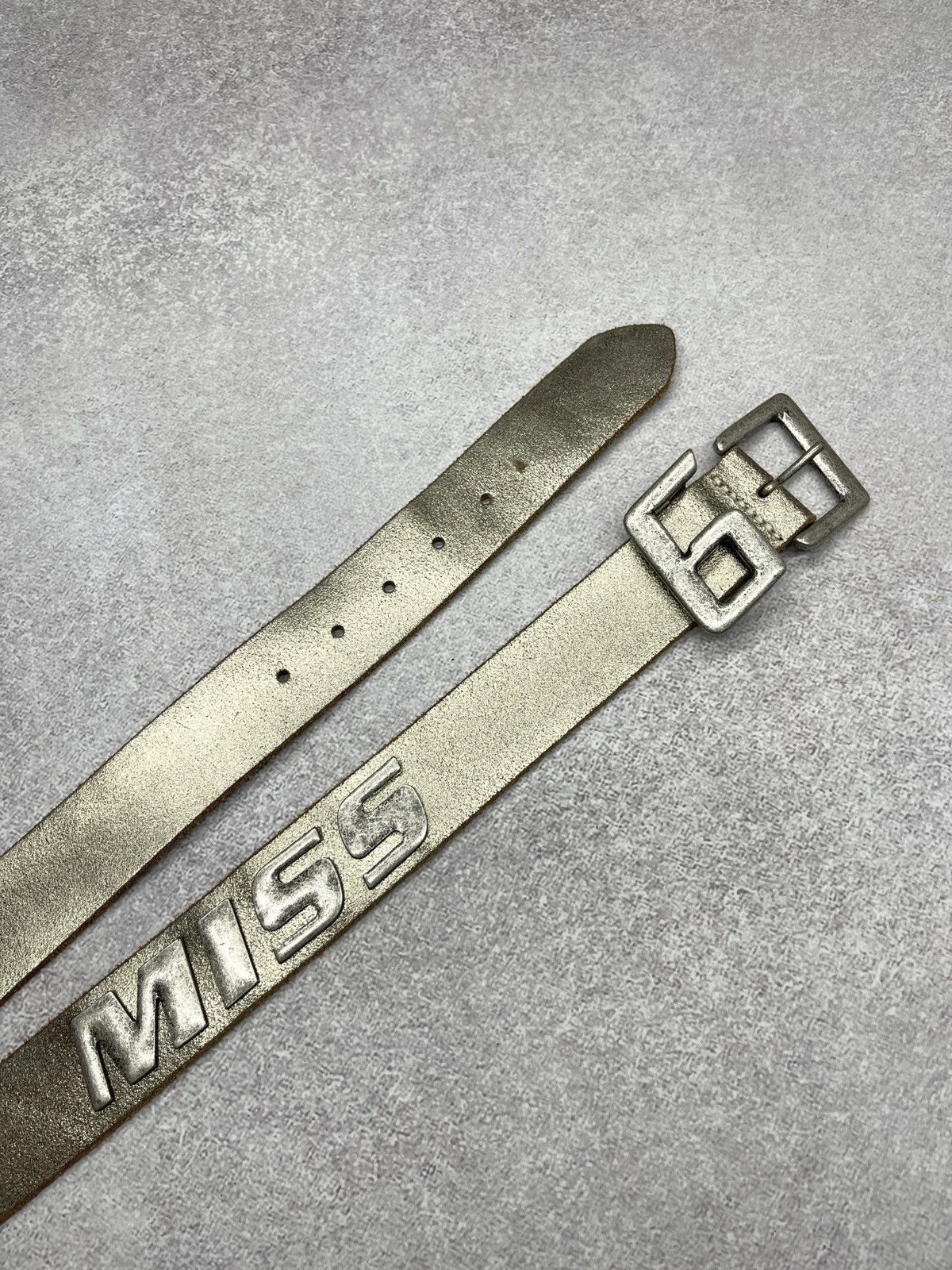 Miss Sixty Vintage Miss Sixty Leather Belt Bronze Metal Big Logo Italy Size ONE SIZE - 3 Thumbnail