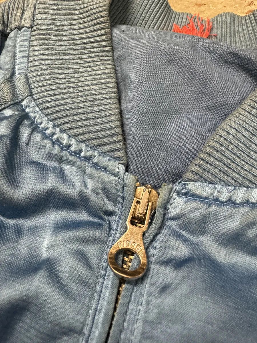 Designer × Diesel × Vintage Diesel Blue Satin Relaxed Bomber Jacket Size US L / EU 52-54 / 3 - 7 Thumbnail