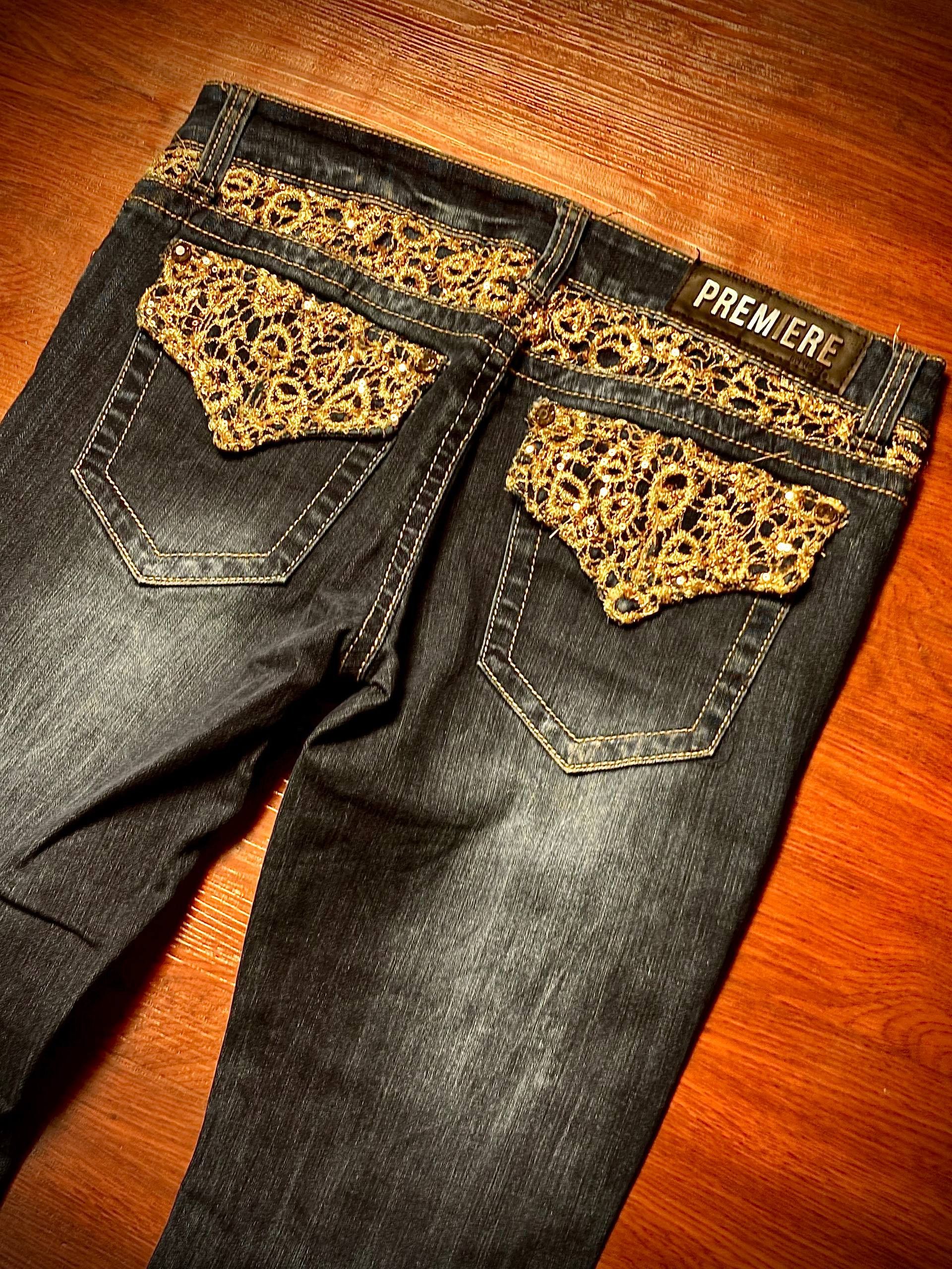 Miss Me Vintage Y2K Areu21 Premier Jeans Bling Denim Pants Size 32" / US 10 / IT 46 - 3 Thumbnail