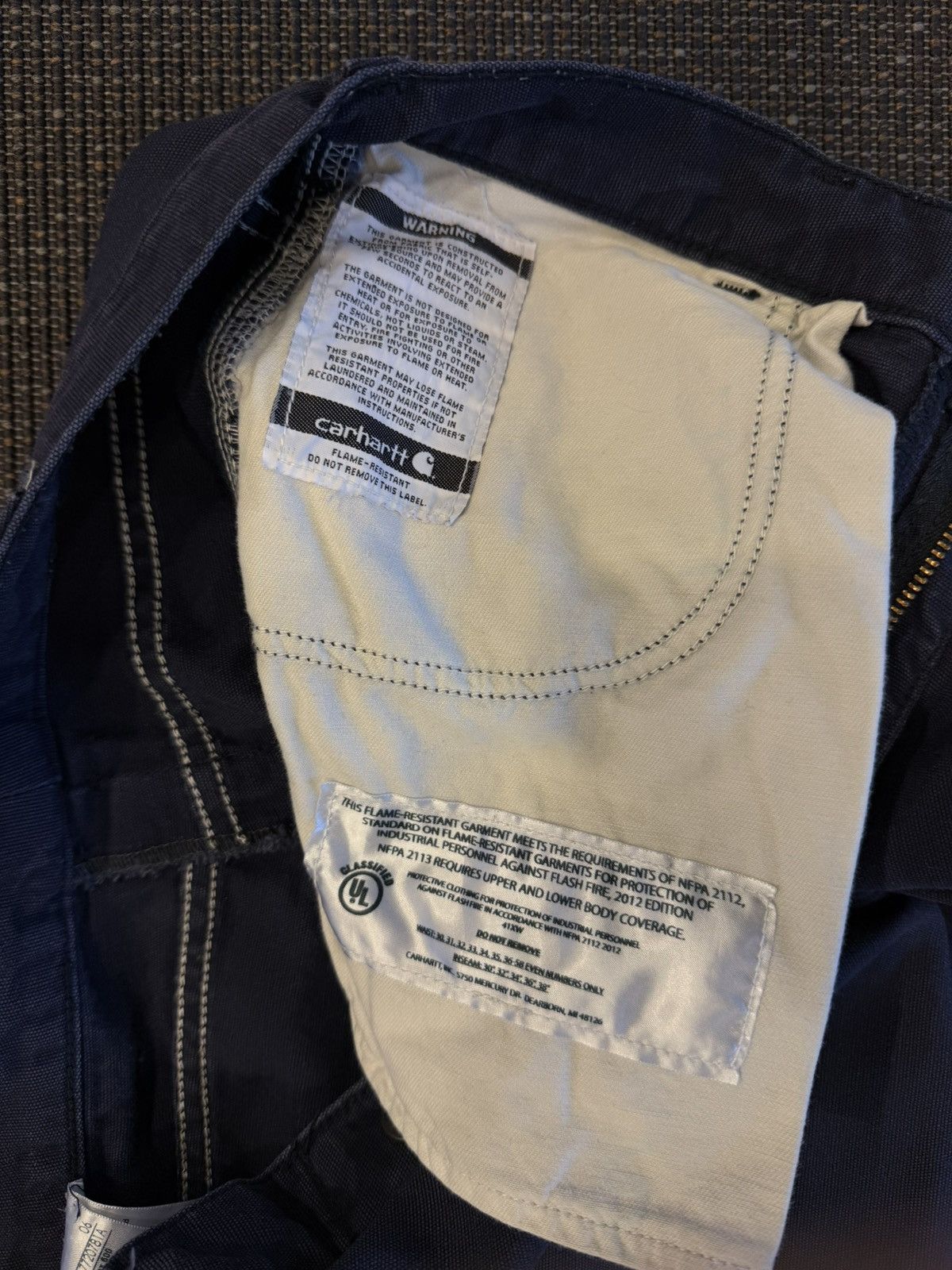 Carhartt Carhartt FR Distressed Work Pants Navy Size US 35 - 8 Thumbnail