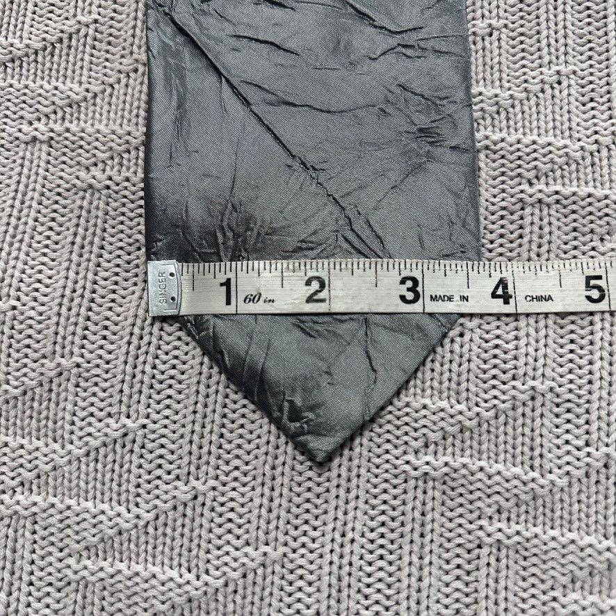 Vintage Enrico Venturi silver gray textured silk tie Size ONE SIZE - 7 Thumbnail