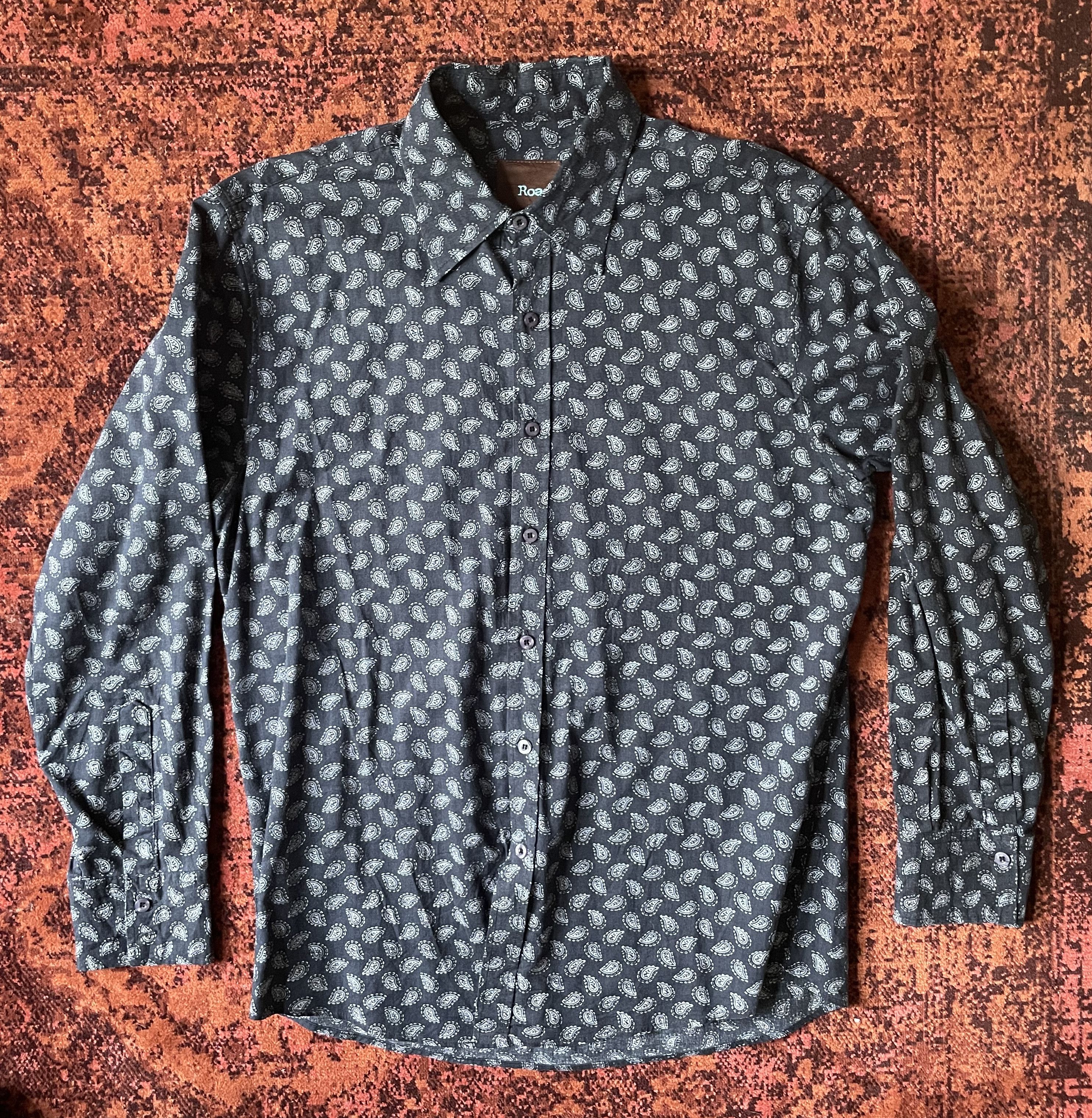 Roar Roar paisley-print navy button-down men's shirt Size US L / EU 52-54 / 3 - 8 Thumbnail