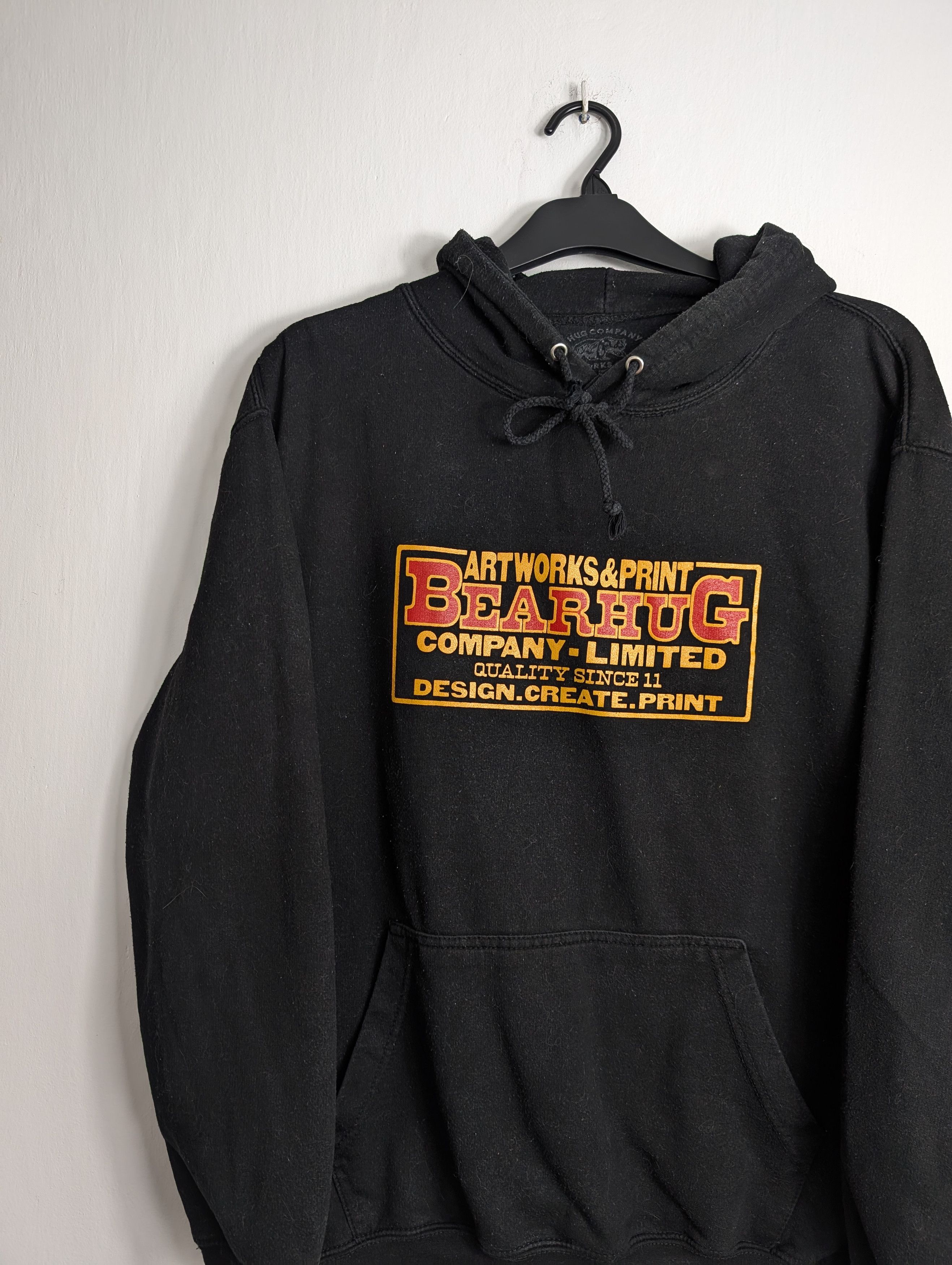 Vintage Bearhug Artworks & Print Hoodie Black Streetwear Graphic Size US L / EU 52-54 / 3 - 2 Thumbnail