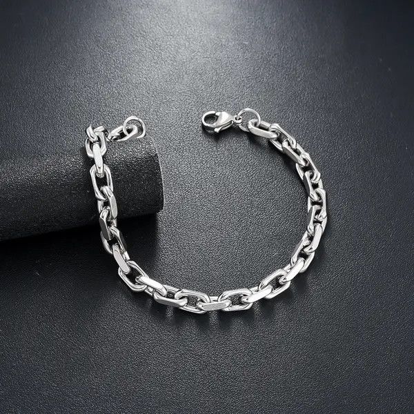 Jewelry Silver Chain Link Bracelet, Men's Stainless Steel Jewelry Size ONE SIZE - 2 Thumbnail