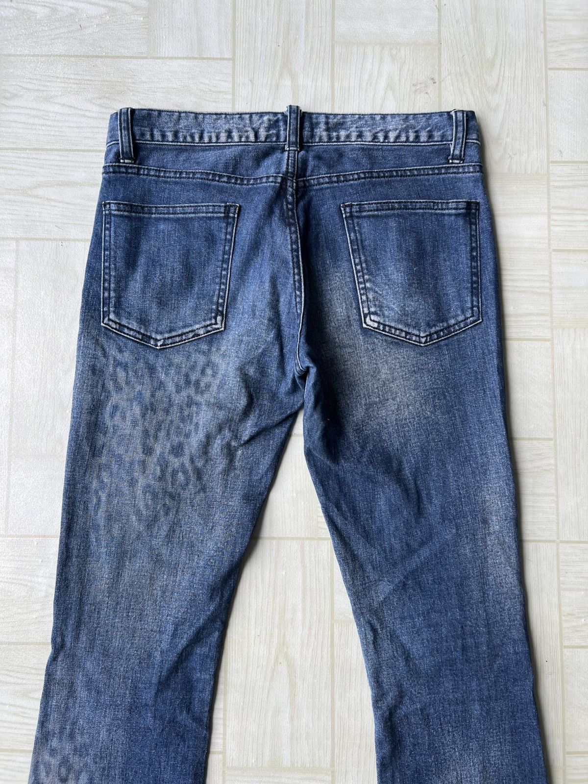 Schlussel Schlussel 🇯🇵 Lace Up Flare Leopard Print Stretch Denim Jeans Size US 28 / EU 44 - 6 Thumbnail