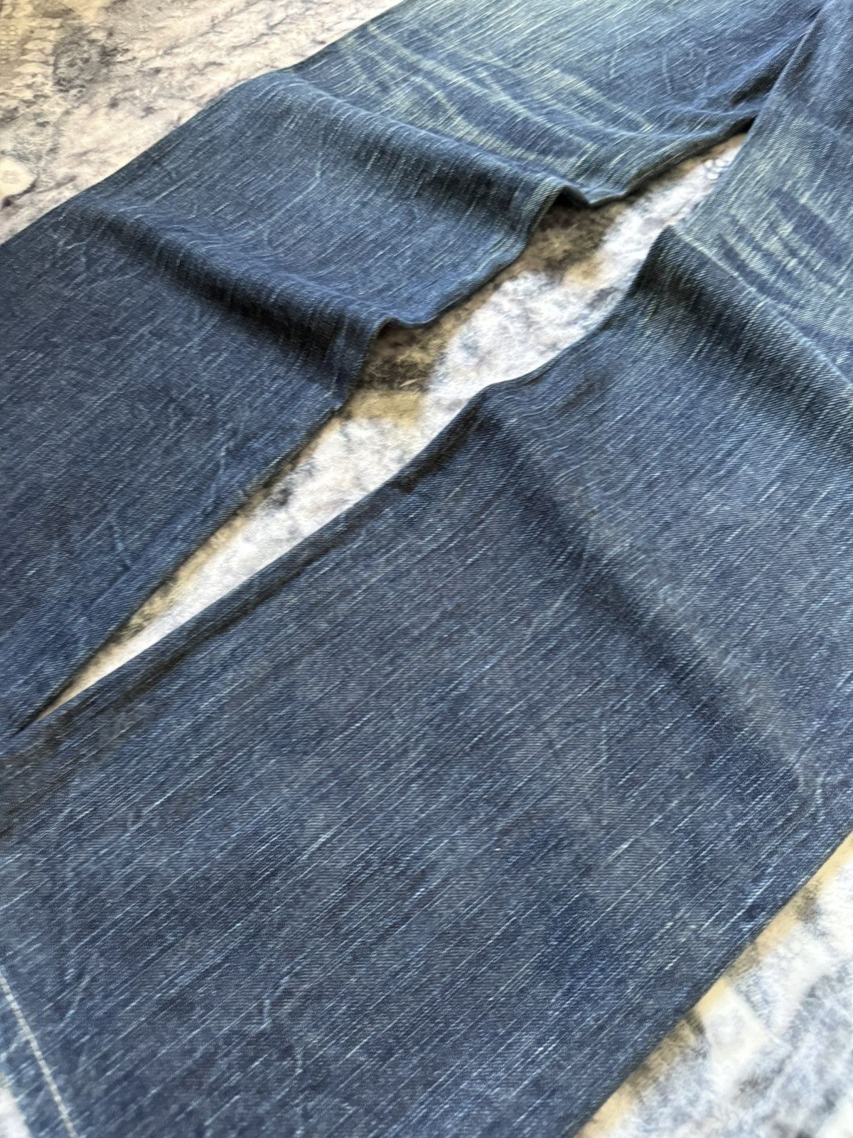Edwin × Japanese Brand × Vintage Edwin 503 Blue Trip Flared Wide Leg Cropped Jeans Size 30" / US 8 / IT 44 - 16 Thumbnail