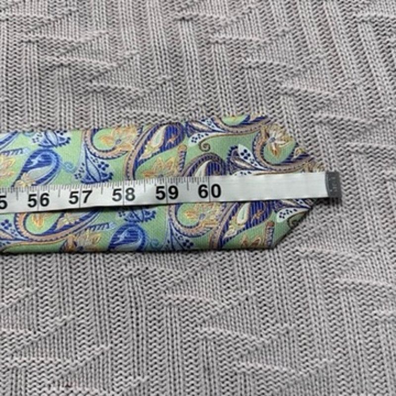 Bachrach Bachrach blue and green metallic paisley silk tie Size ONE SIZE - 4 Thumbnail