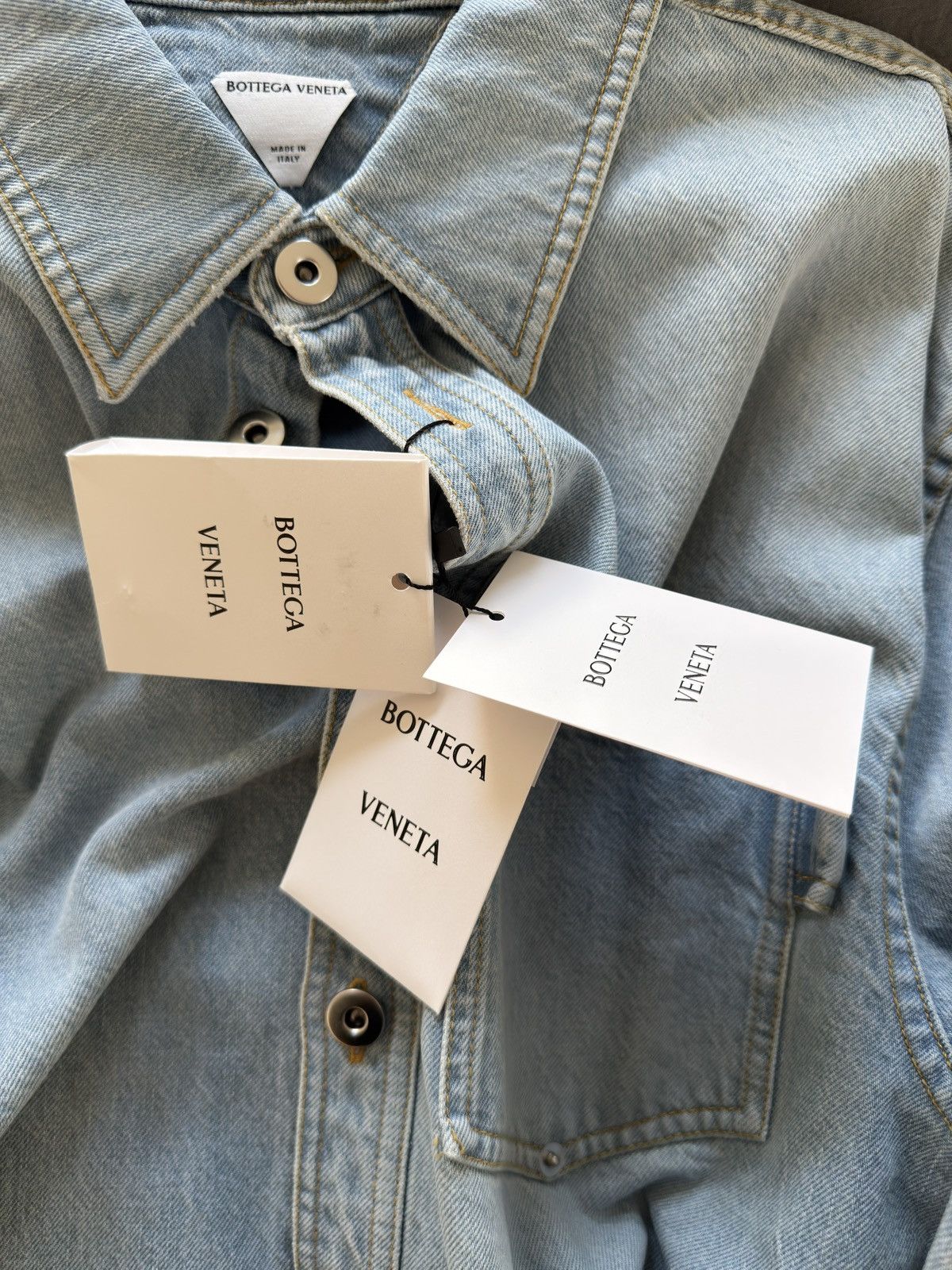 Bottega Veneta BNWT Light Bleach Denim Shirt 52 Size US XL / EU 56 / 4 - 10 Thumbnail