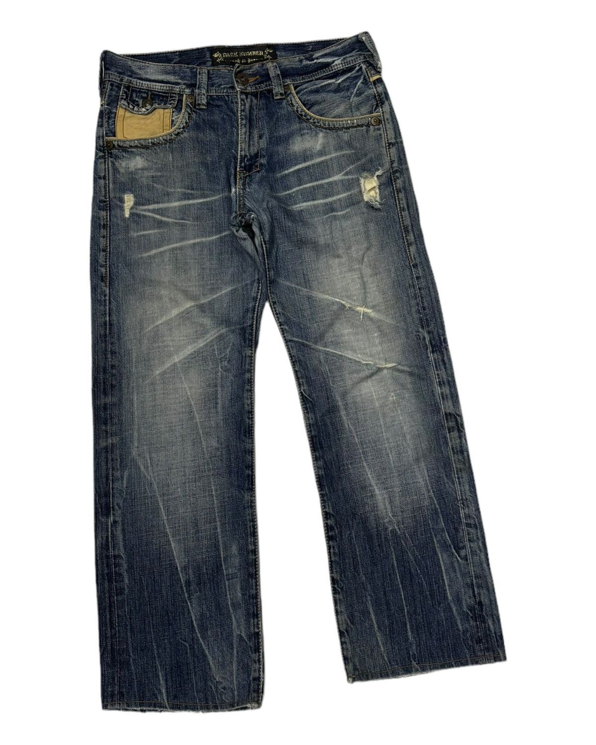 Hysteric Glamour × Japanese Brand 🔥BAGGY JEANS BACK NUMBER DISTRESS DENIM JEANS Size US 32 / EU 48 - 7 Thumbnail