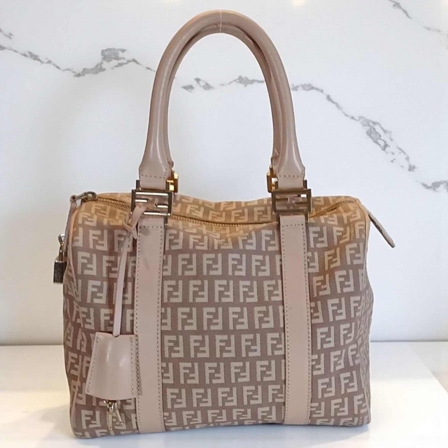 Fendi Fendi Zucchino Mini Boston Pink Handbag Size ONE SIZE - 18 Thumbnail