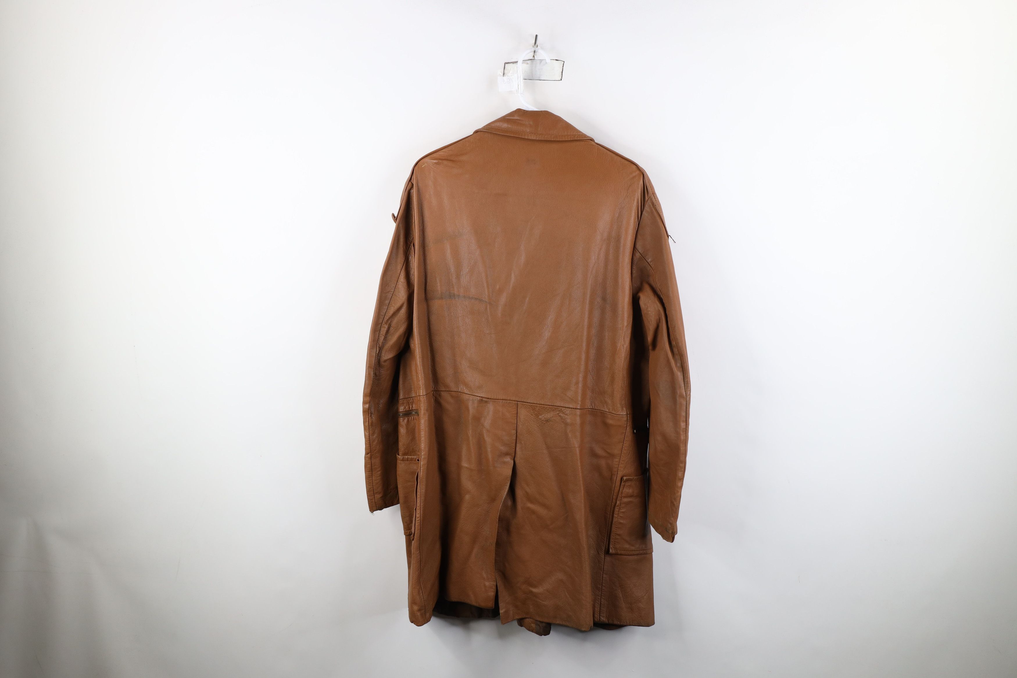 Vintage Vintage 70s Streetwear Breasted Leather Jacket Pimp Brown Size US L / EU 52-54 / 3 - 13 Thumbnail