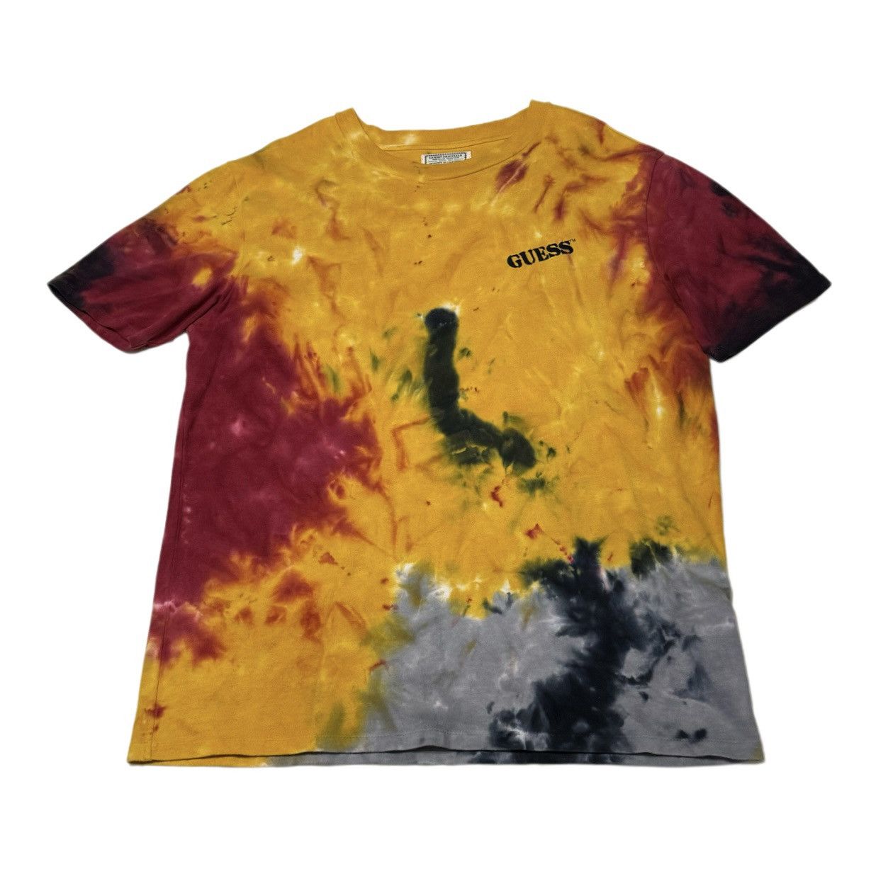 Guess Guess Yellow Tie-Dye Tee Shirt Size US M / EU 48-50 / 2 - 1 Thumbnail