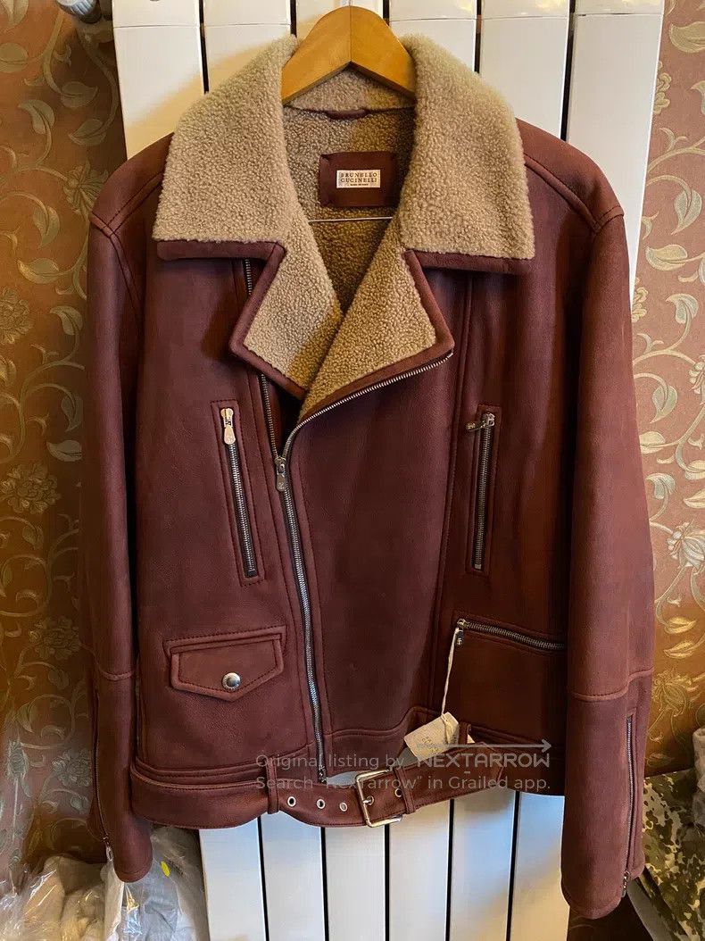 Brunello Cucinelli Shearling leather jacket lamb leather