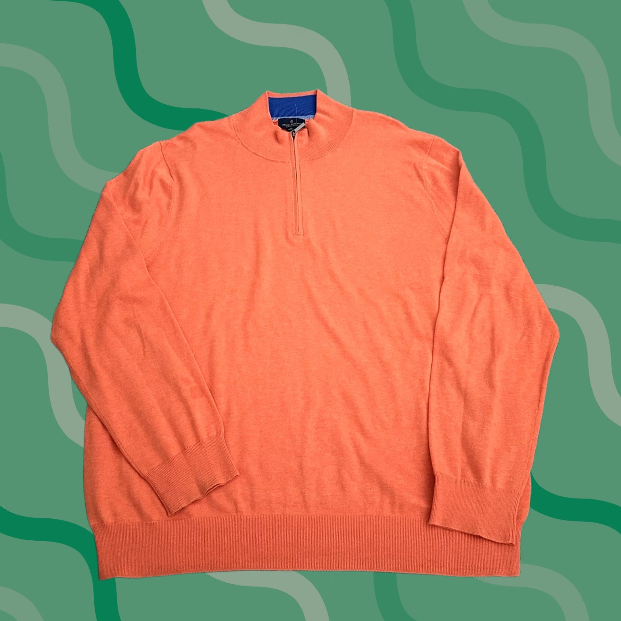 Brooks Brothers Brooks Brothers Sweater Mens XL 1/4 Zip Golf Performance Heritage Orange Pullover Mock Neck Knit Classic Preppy Suiting Style Size US XL / EU 56 / 4 - 1 Thumbnail