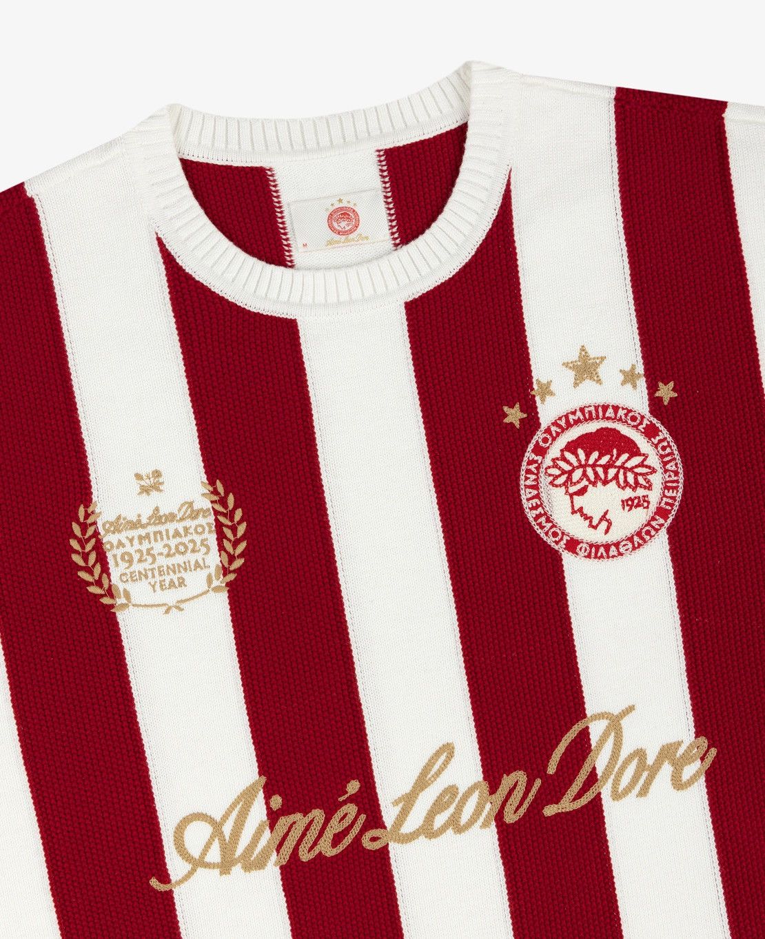 Aime Leon Dore Aime Leon Dore ALD Olympiacos F.C. Striped Crewneck Sweater Size US XXL / EU 58 / 5 - 2 Thumbnail