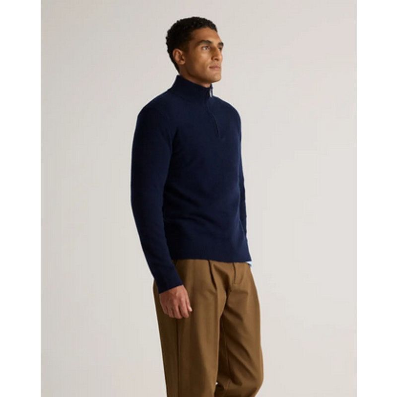 Quince Quince Mongolian Cashmere Quarter Zip Sweater Navy XL NWT Size US XL / EU 56 / 4 - 2 Thumbnail