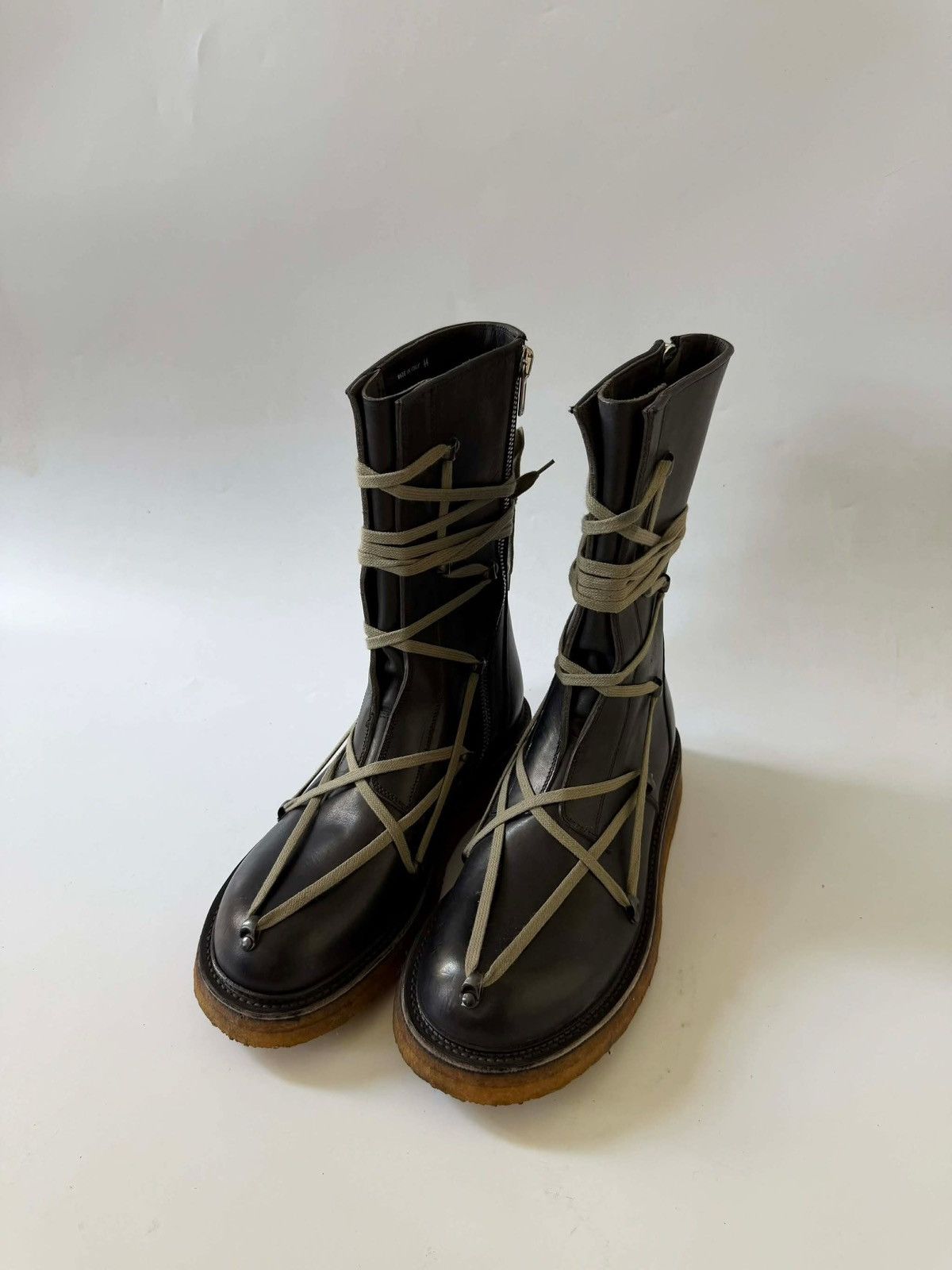 Rick Owens Rick Owens Black Lace-Up Creeper Boots Size US 11 / EU 44 - 9 Thumbnail