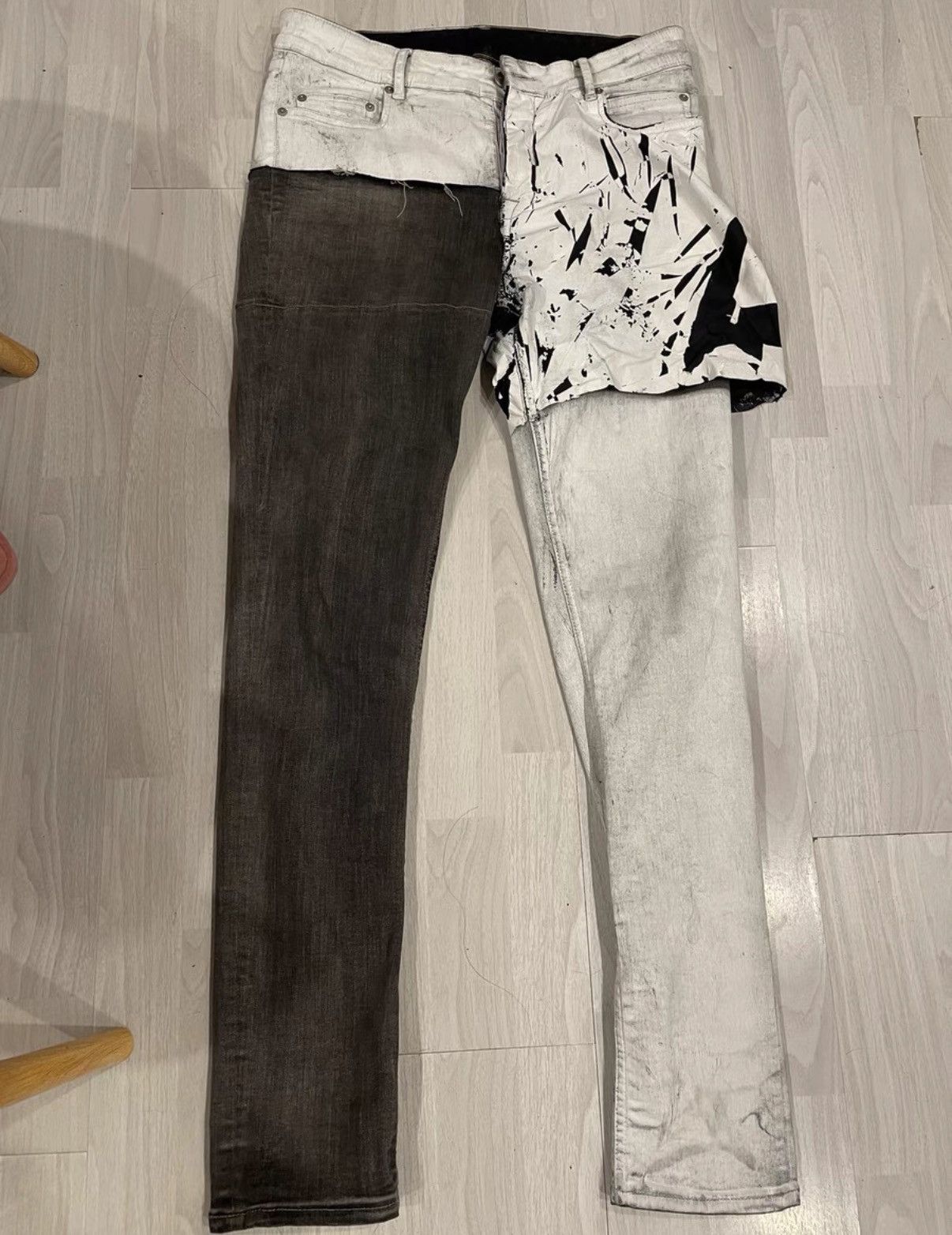 Rick Owens Rick Owens 20SS Runway Paneled Paint Splatter Jeans Size US 32 / EU 48 - 1 Thumbnail