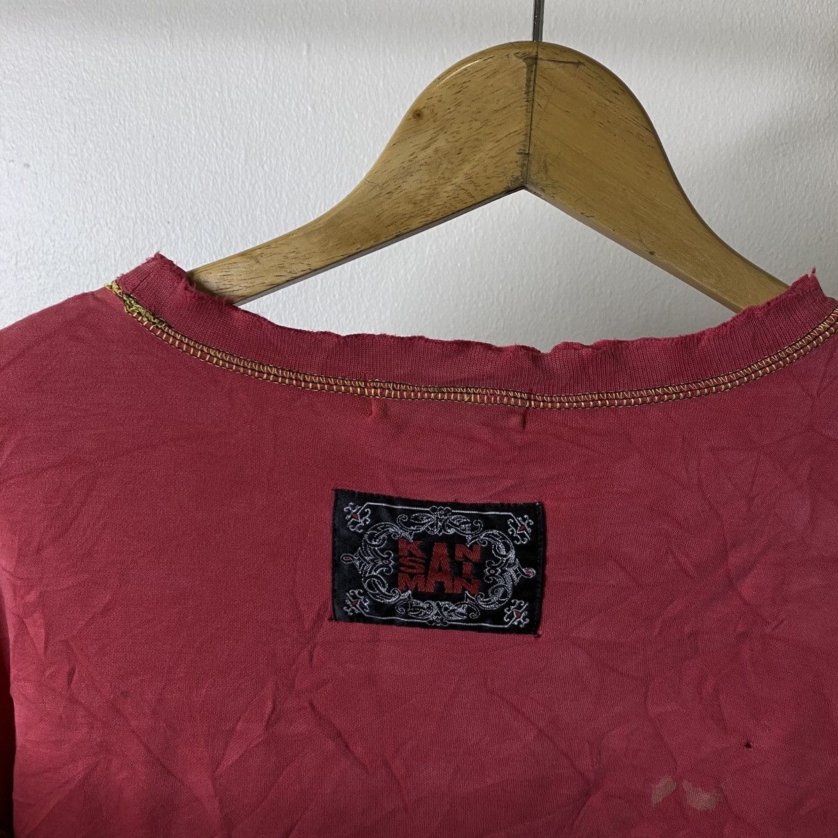Kansai Yamamoto Vintage 90s Kansai Man Abstract Art Distressed LS T Shirt Size US L / EU 52-54 / 3 - 12 Thumbnail