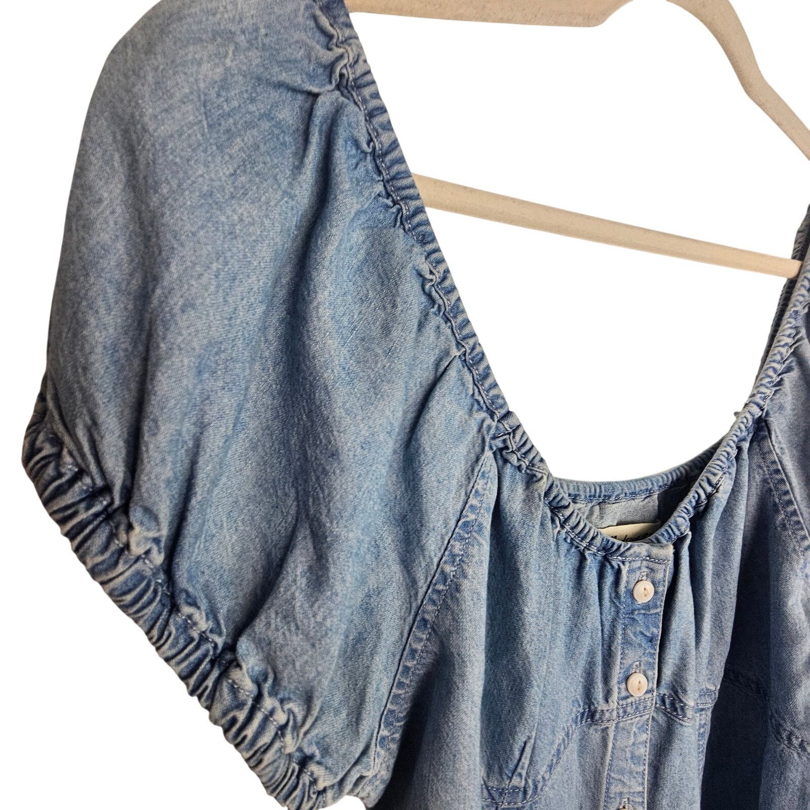 Madewell Madewell Womens Margie Denim Babydoll Dress Sz 8 Mini Preppy Size M / US 6-8 / IT 42-44 - 5 Thumbnail