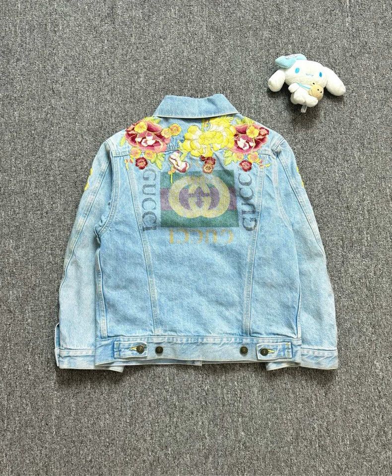 Gucci GucciBlue embroidered pattern decoration logo printed denim Size US XXS / EU 40 - 3 Thumbnail