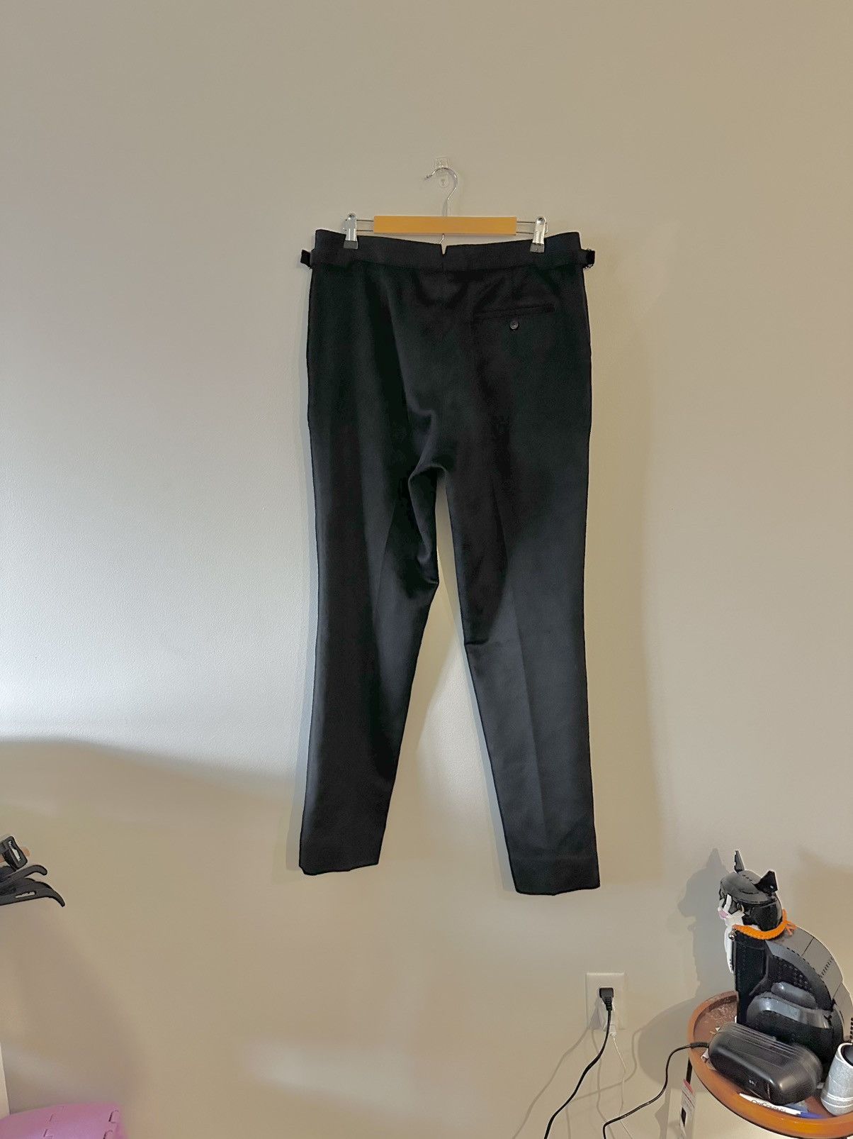 Basic Rights Basic Rights UK Wool High Waisted Trousers Black Minimalist Size US 35 - 2 Thumbnail
