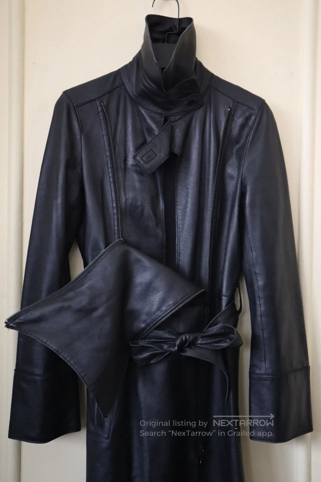 Jean Paul Gaultier 1990s Jean Paul Gaultier Black Leather Coat. Size M / US 6-8 / IT 42-44 - 7 Thumbnail