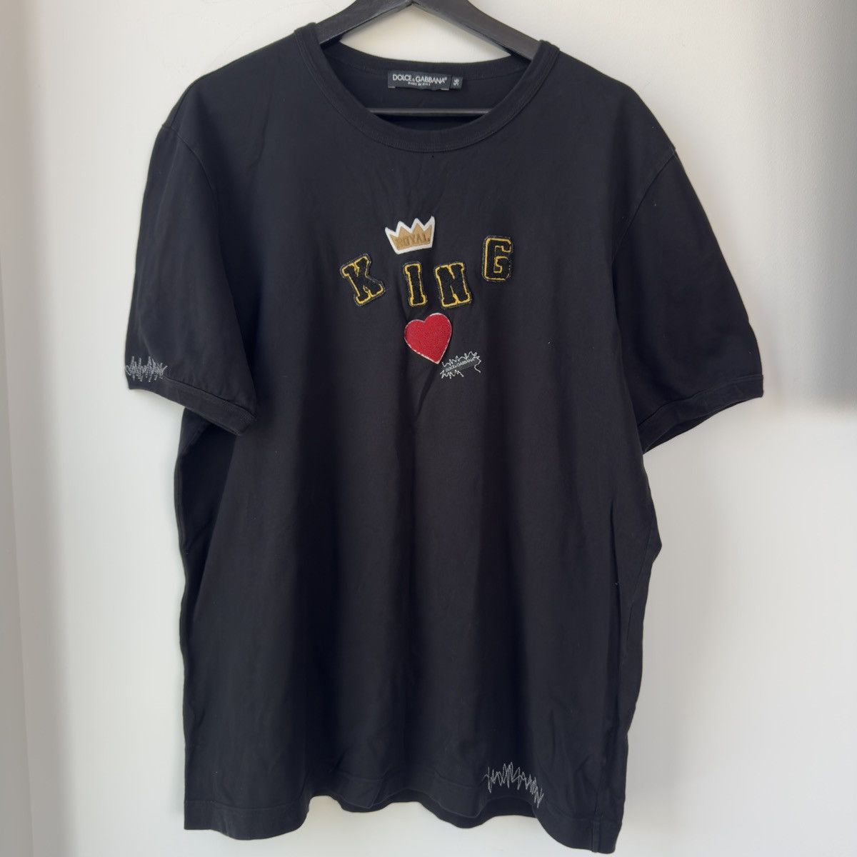 Dolce & Gabbana Dolce & Gabbana King heart black t-shirt Size US XL / EU 56 / 4 - 1 Thumbnail
