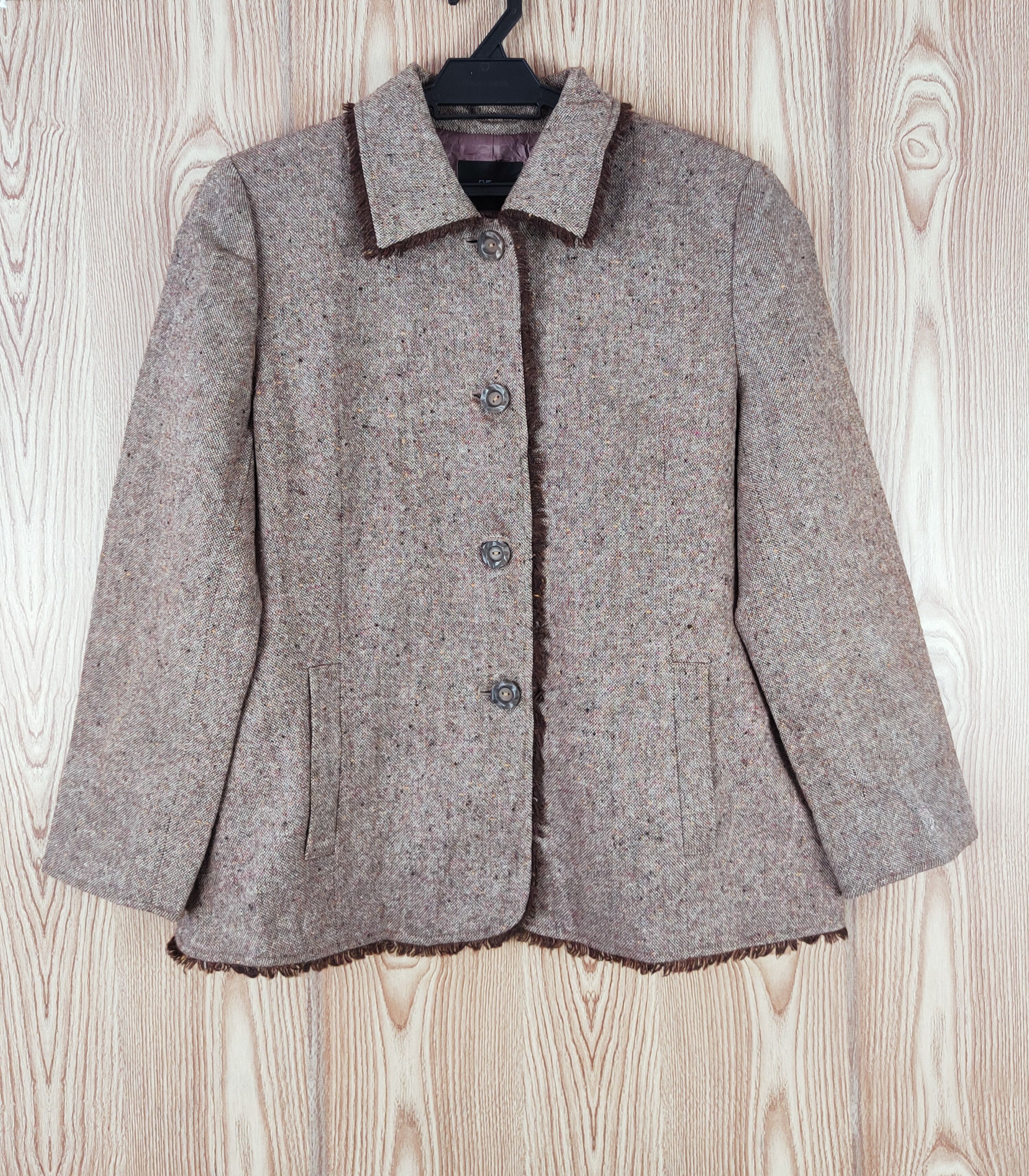 Japanese Brand × Vintage Retro Design by Noble Eve Collection Brown Wool Jackets Size L / US 10 / IT 46 - 1 Thumbnail