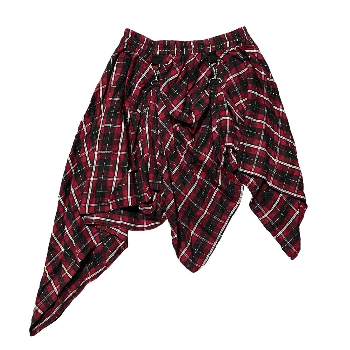 Japanese Brand × Seditionaries 💥Archive💥- PUTUMAYO Plaid Red Tartan Asymmectrical Skirt Size 28" / US 6 / IT 42 - 1 Thumbnail