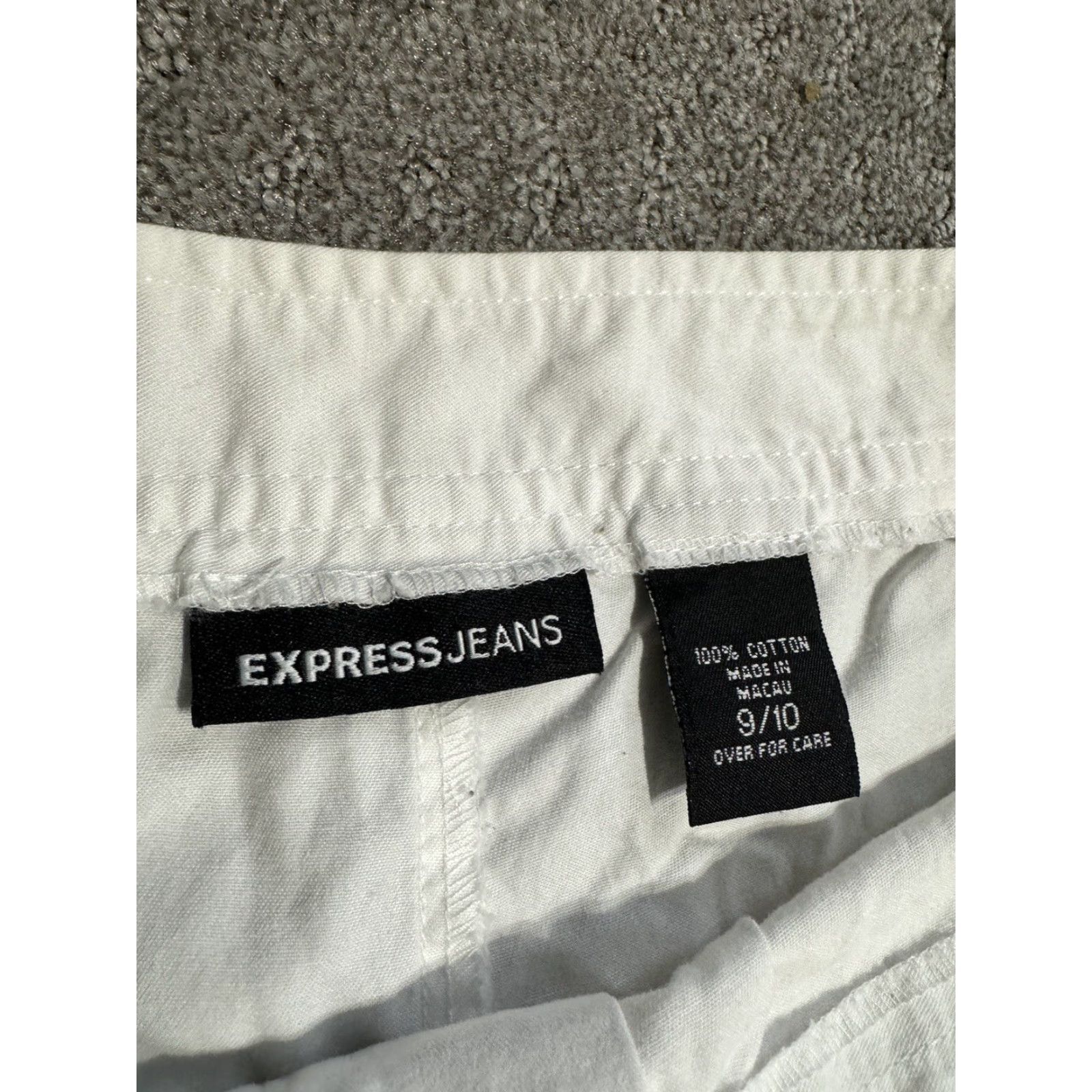 Express Express Stretch White Cropped Pants with Zippered Legs — Women’s Size 9/10, Mid Rise, 24" Inseam, Cotton/Viscose/Spandex Size 30" / US 8 / IT 44 - 5 Thumbnail