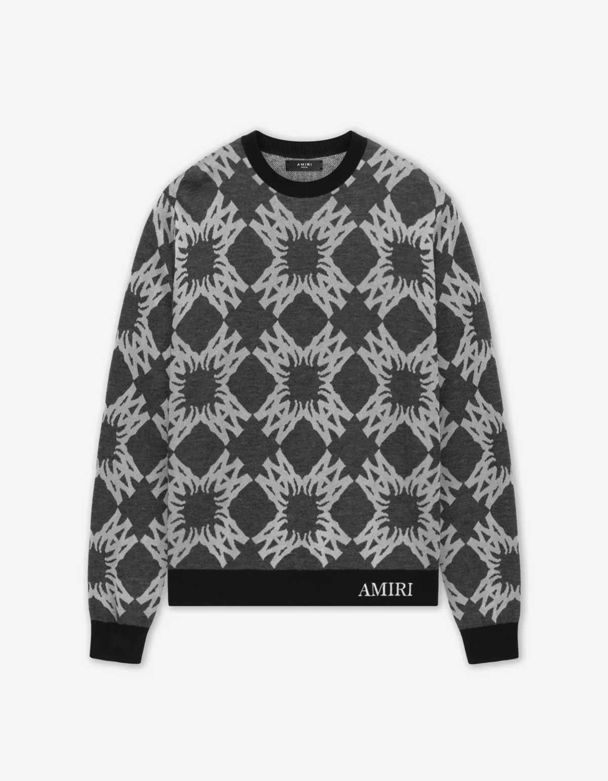 Amiri Amiri Dark Grey MA Quad Crew Neck Sweater Size US M / EU 48-50 / 2 - 1 Thumbnail